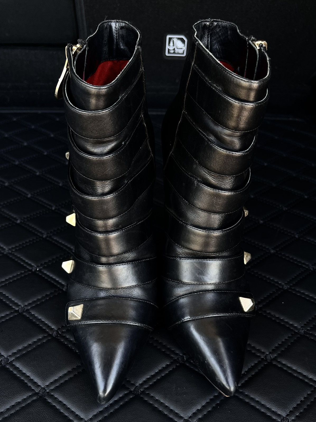 Paciotti Cesare Paciotti Dagger Ankle Studded Heels Size US 7 / IT 37 - 2 Thumbnail