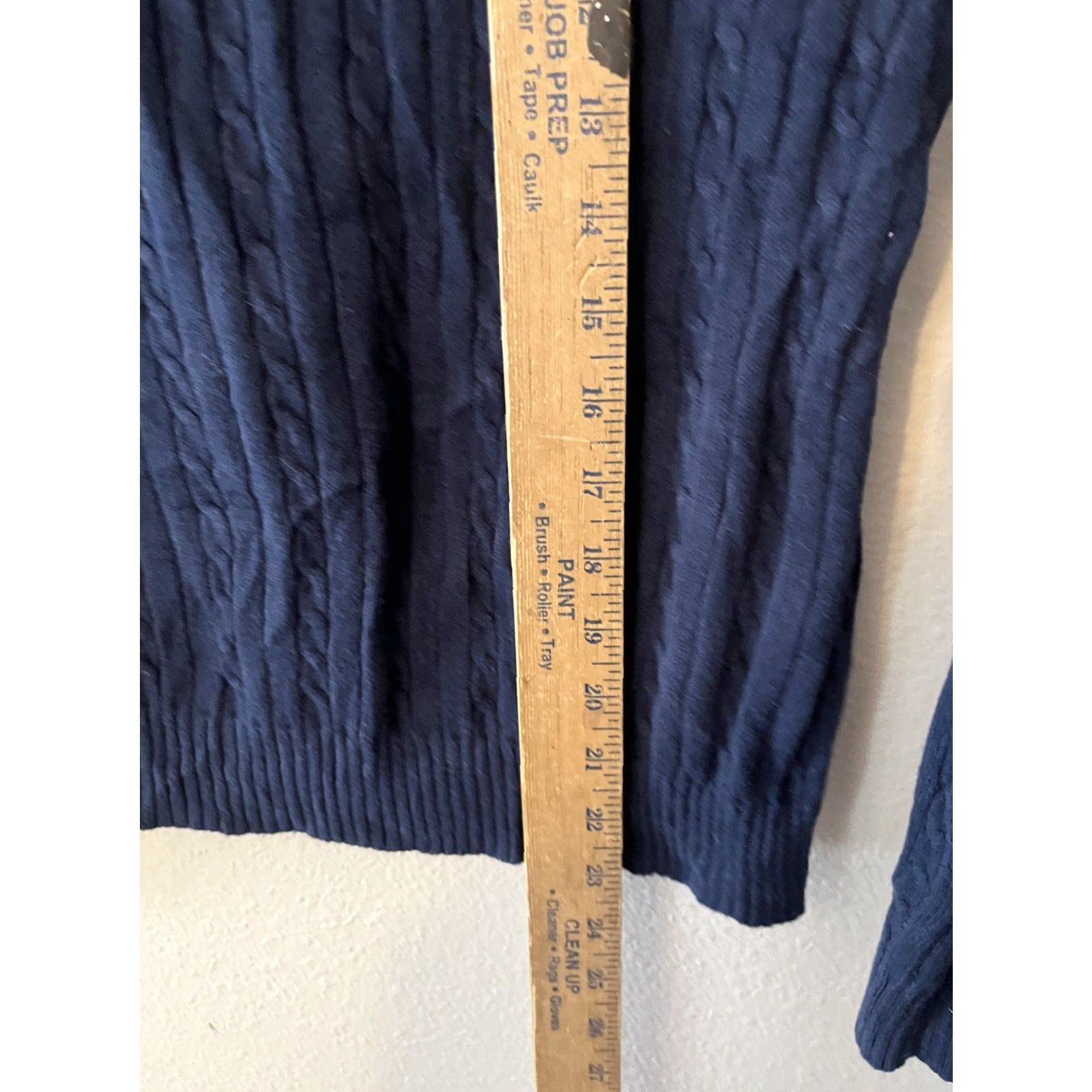 Izod VINTAGE Izod 100% Cotton Women’s Small Navy Blue Cable-Knit Crew Neck Sweater Size S / US 4 / IT 40 - 4 Thumbnail