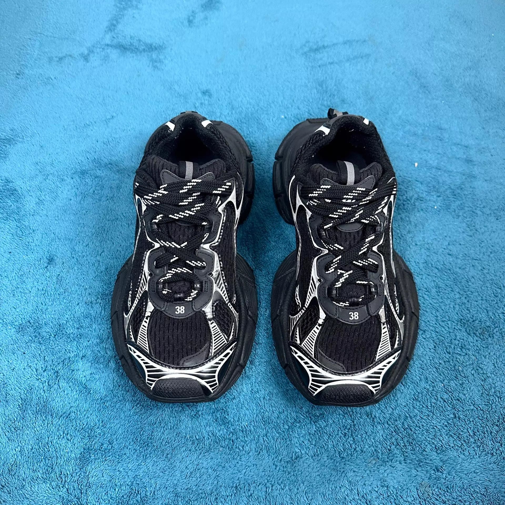 Balenciaga Balenciaga 3xl Distressed Black Silver Thick Dad Sneaker 38 Size US 7.5 / IT 37.5 - 1 Thumbnail