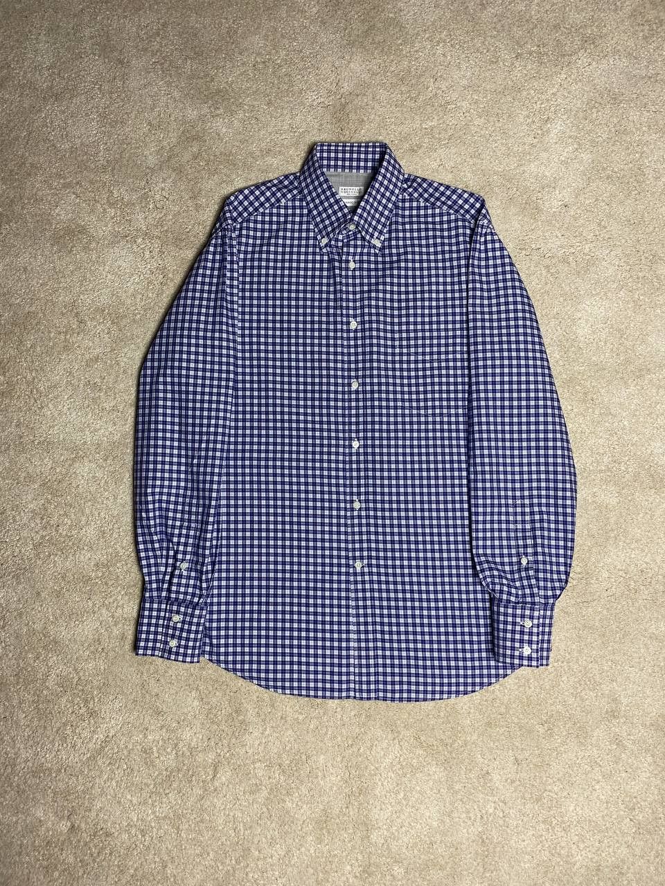Brunello Cucinelli Brunello Cucinelli Check Classic Casual Blue Shirt Button Up Size US L / EU 52-54 / 3 - 2 Thumbnail