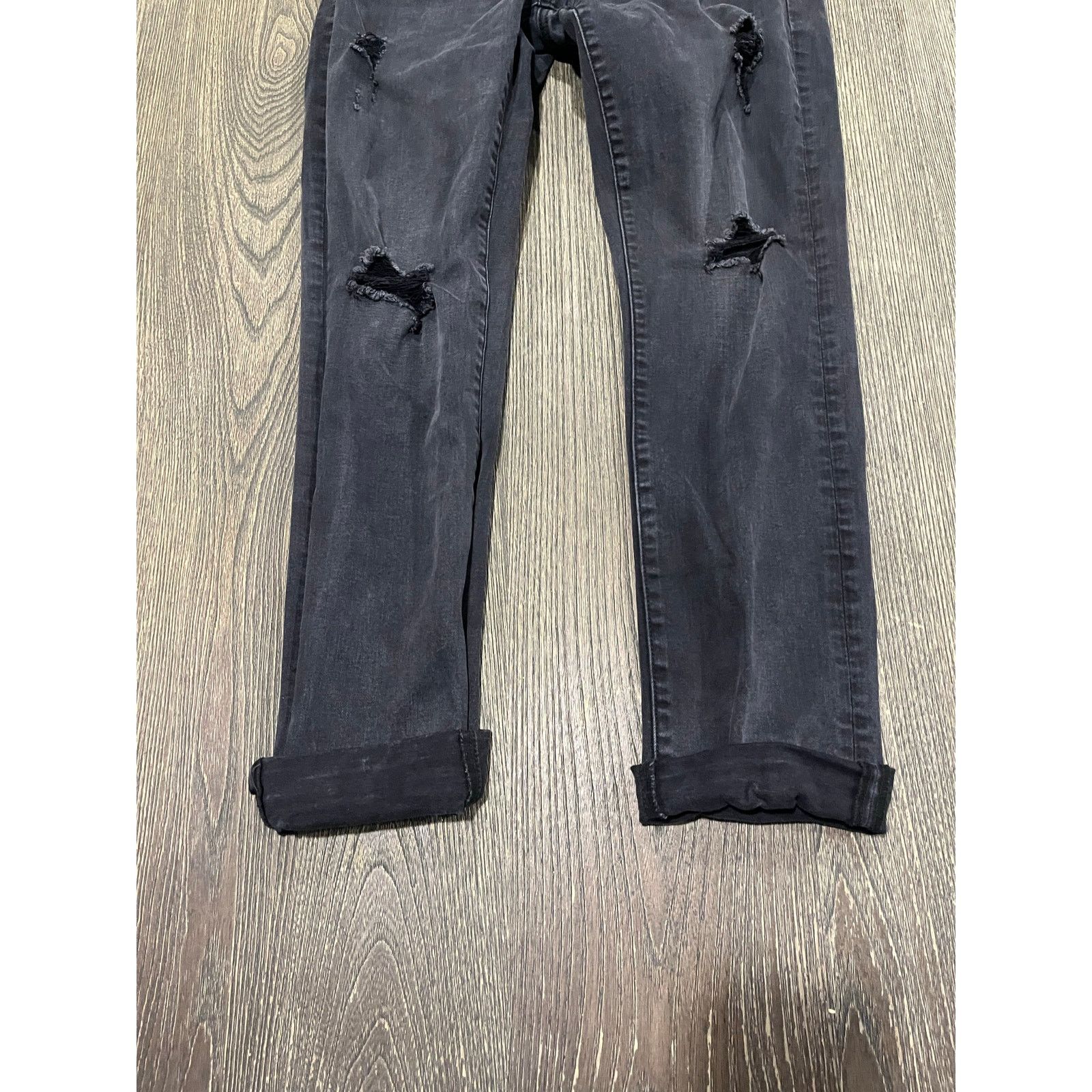 American Eagle Outfitters American Eagle Mens Straight Jeans Distressed Black Sz 29x30 Size US 29 - 2 Thumbnail