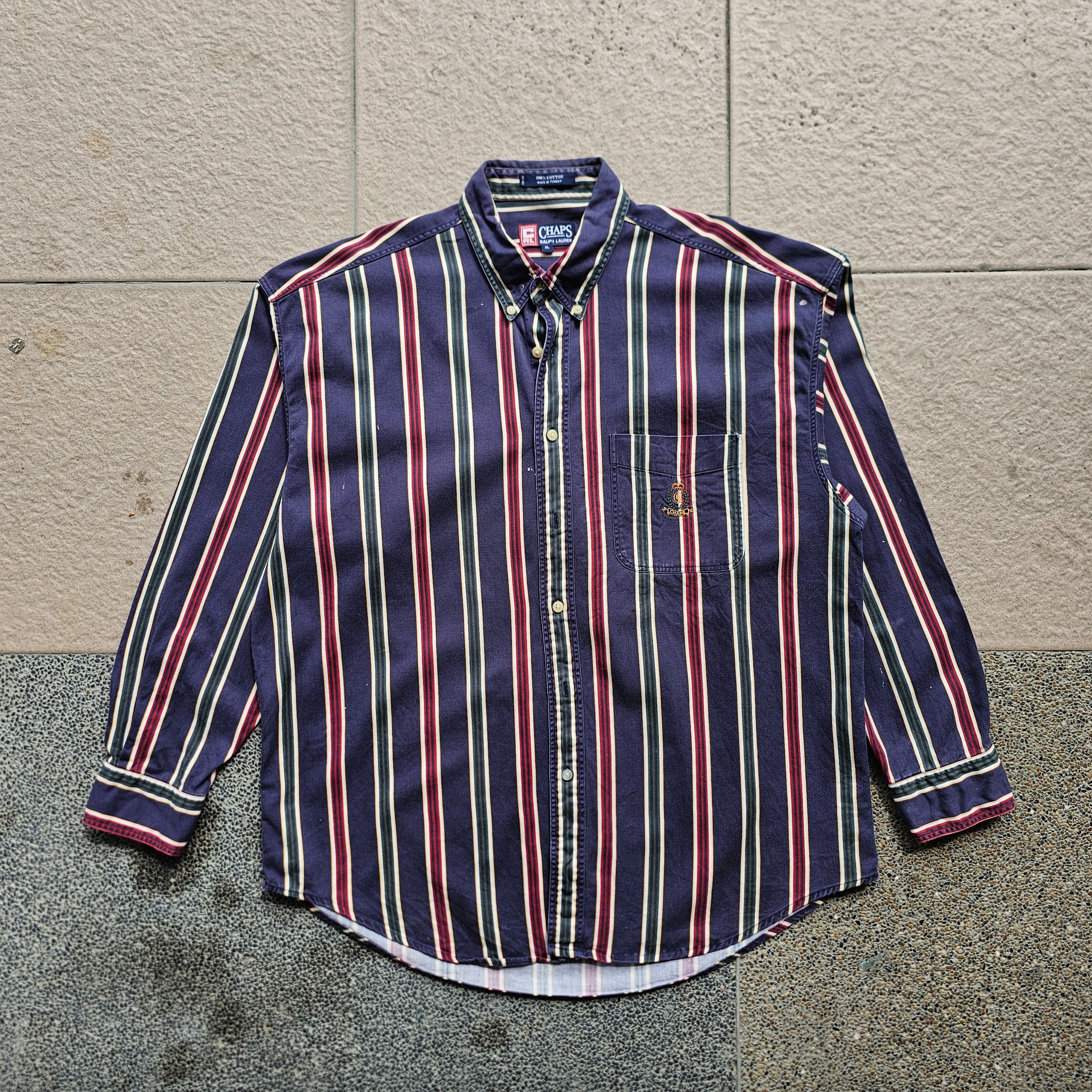 Chaps Ralph Lauren Vintage Chaps Ralph Lauren | Stripe Button up | XL Size US XL / EU 56 / 4 - 1 Thumbnail