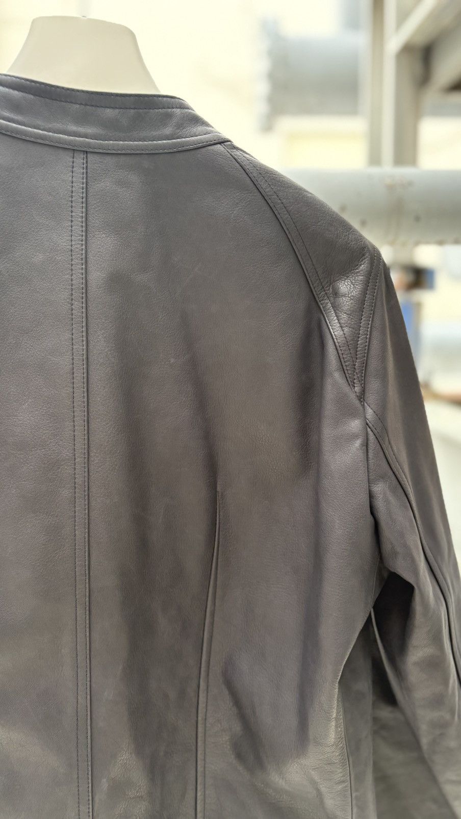Rick Owens 19SS RICK OWENS INTARSIA LEATHER JACKET Size US L / EU 52-54 / 3 - 6 Thumbnail