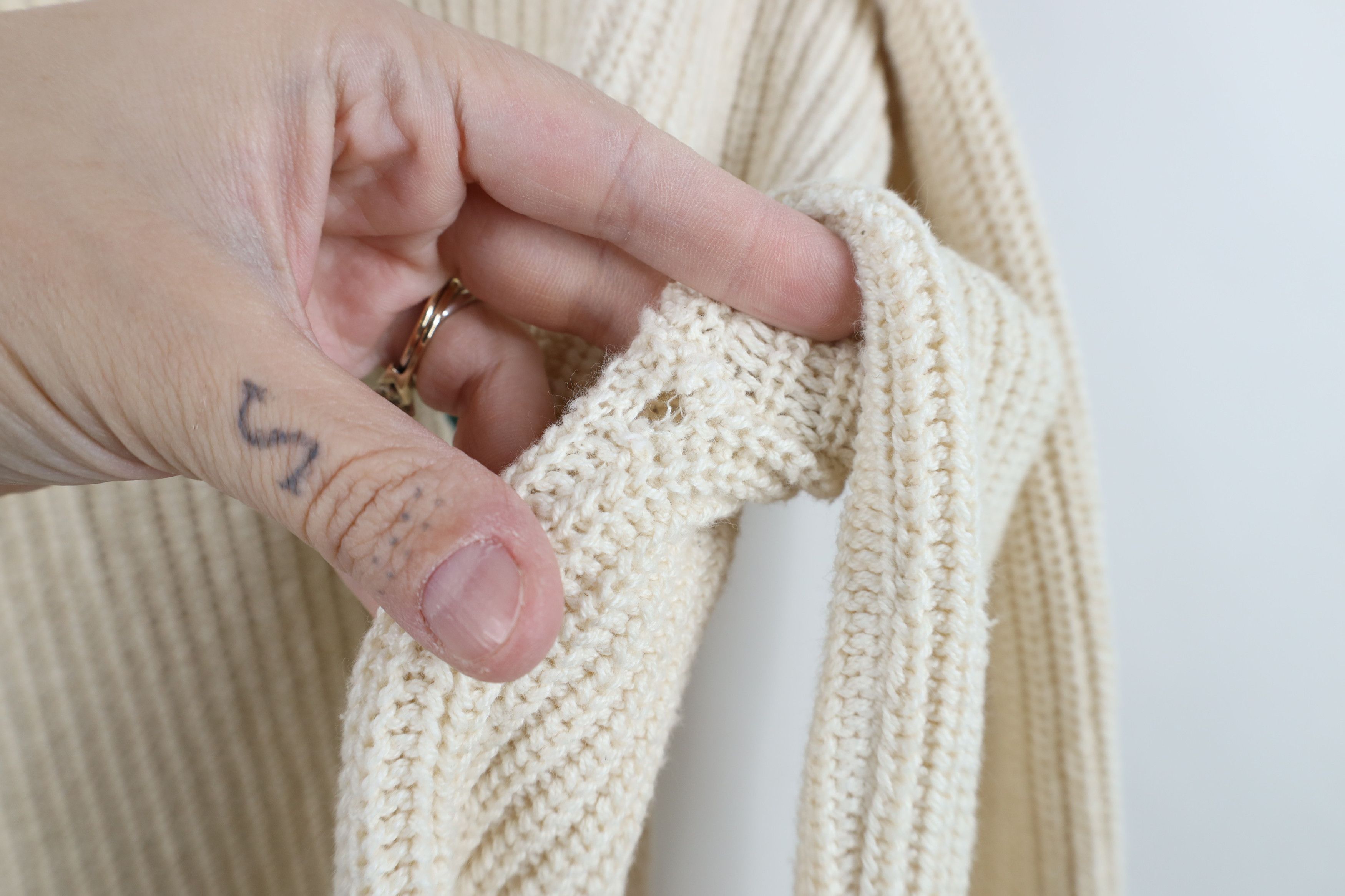 Vintage Vintage 80s 90s Streetwear Ribbed Knit Sweater BeigeUSA Size US XL / EU 56 / 4 - 6 Thumbnail