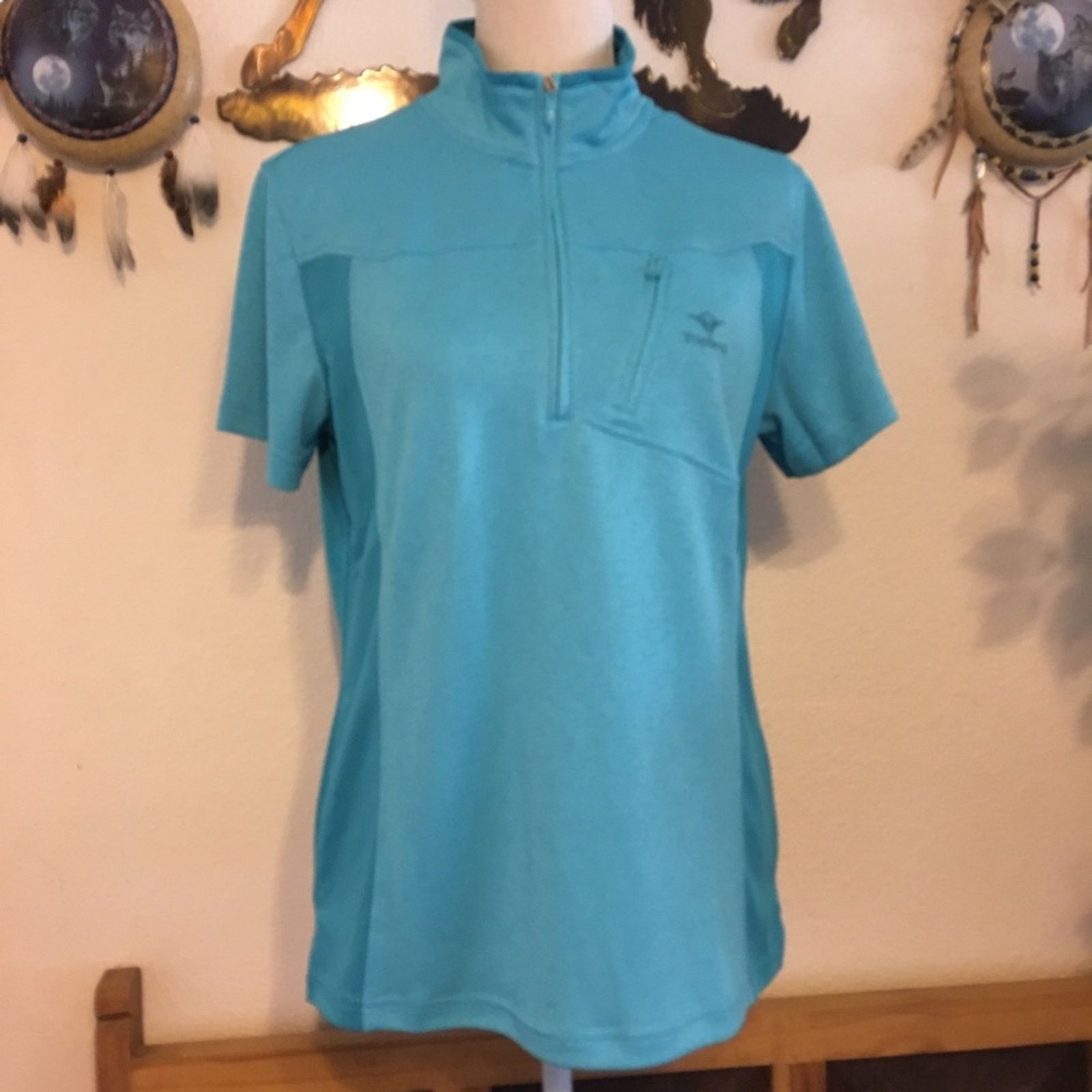 Designer Ladies Topland blue athletic short sleeve top NWT Size XXL / US 16-18 / IT 52-54 - 1 Thumbnail
