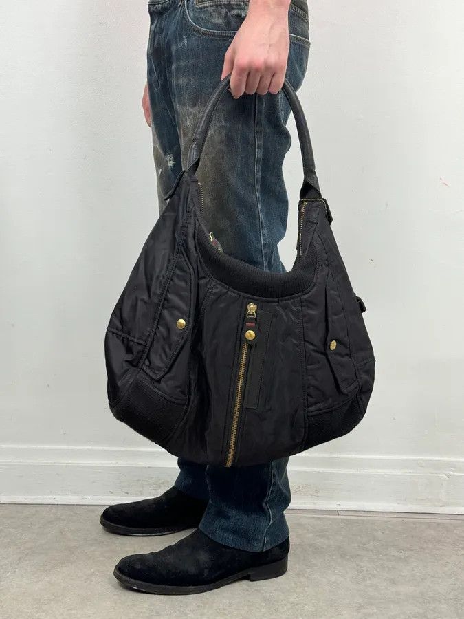 Jean Paul Gaultier 2000s Jean Paul Gaultier Black Nylon Multi-Pocket Hobo Bag Size ONE SIZE - 3 Thumbnail