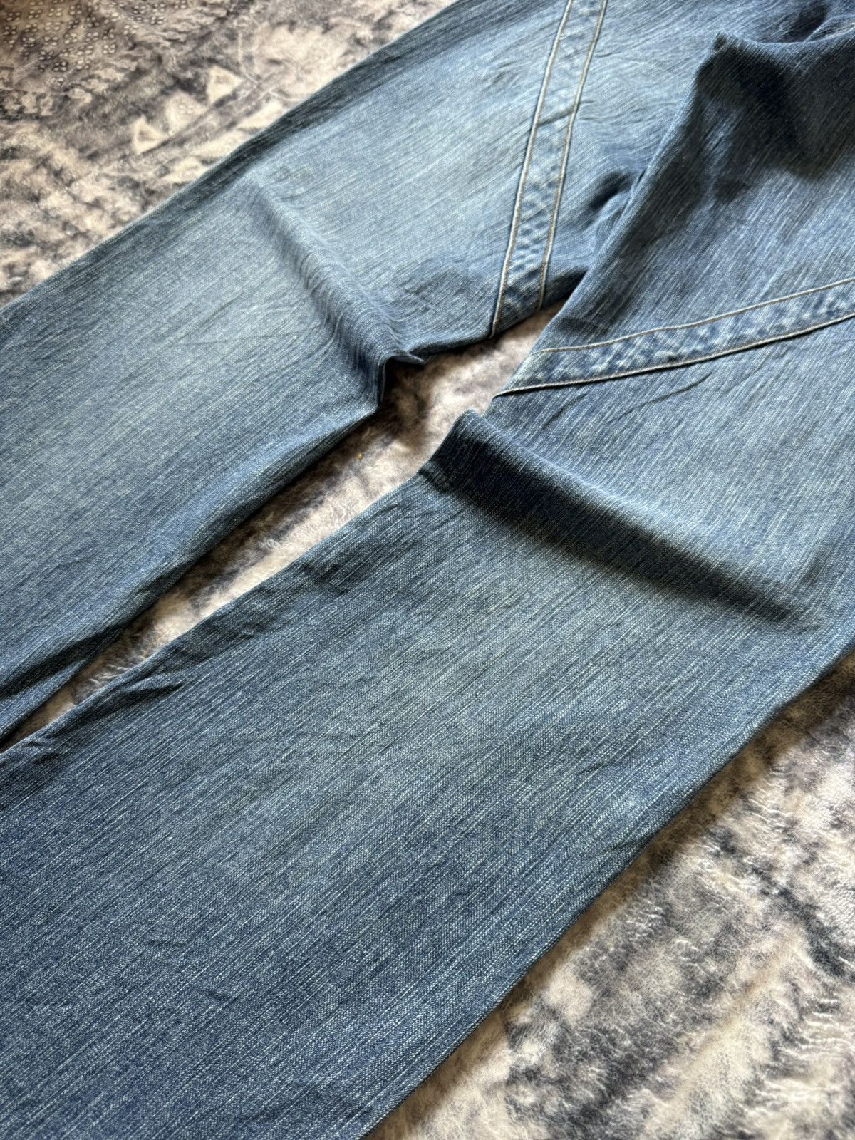 Japanese Brand × Le Grande Bleu (L.G.B.) Goddess Utility Patch Pocket Cargo Flared Jeans Size US 32 / EU 48 - 17 Thumbnail