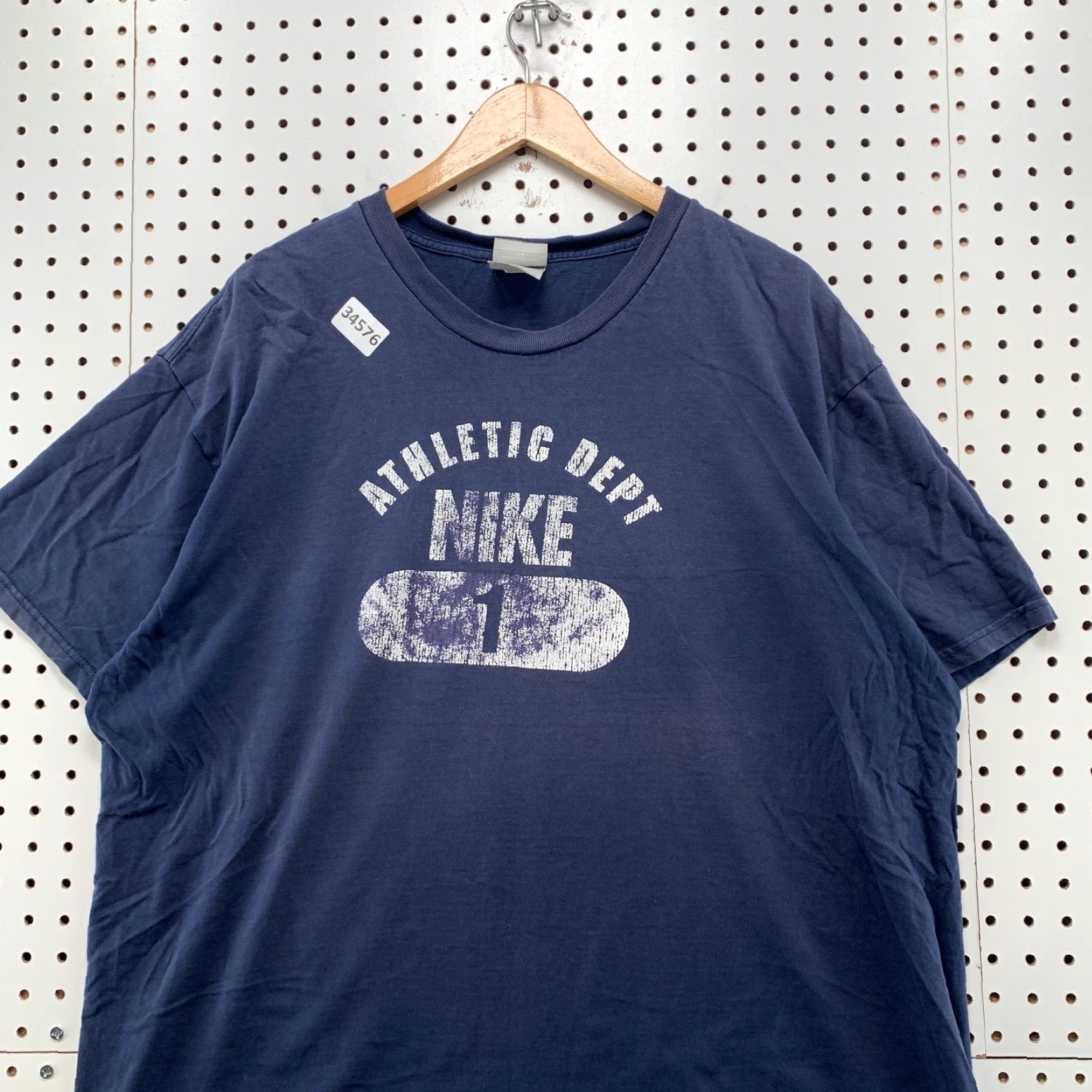 Nike VINTAGE Nike Athletic Dept Shirt Mens 2XL Blue Pill Logo Short Sleeve Crew Neck 26x29 Men Size US XXL / EU 58 / 5 - 2 Thumbnail