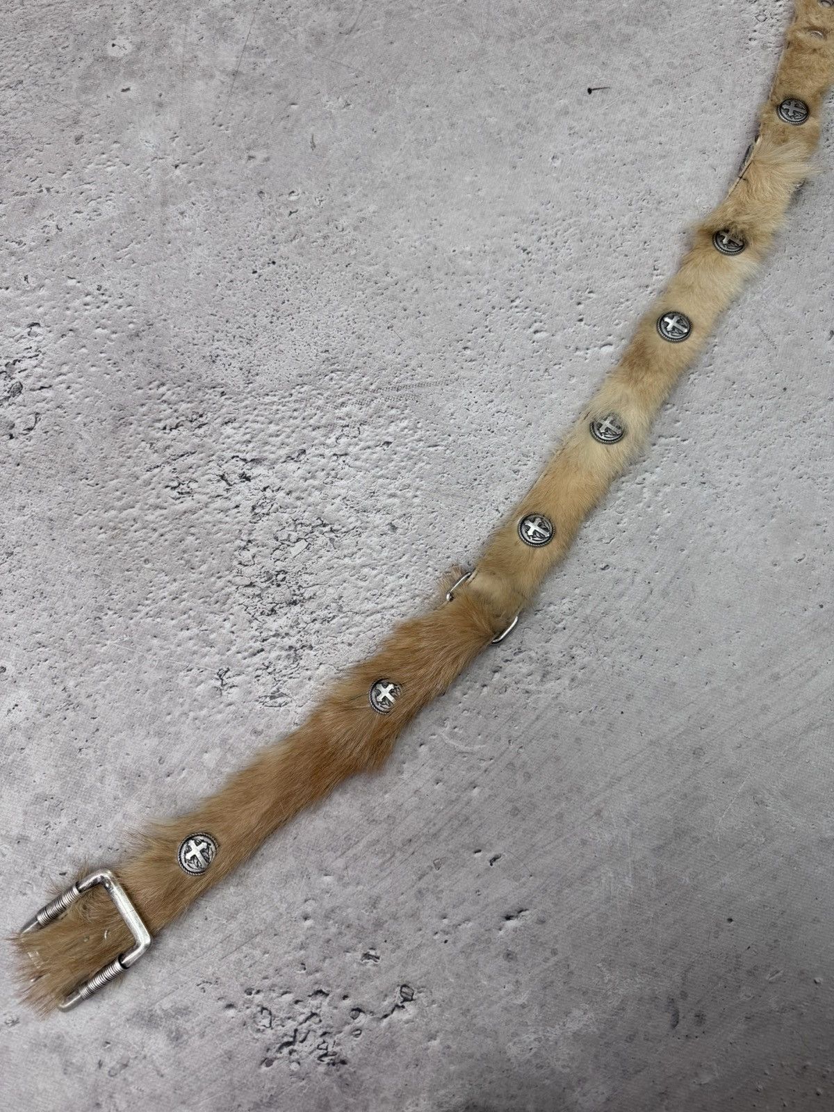 Le Grande Bleu (L.G.B.) × Vintage Vintage Leather Hairy Fur Belt Y2K Cowboys Style Size ONE SIZE - 11 Thumbnail