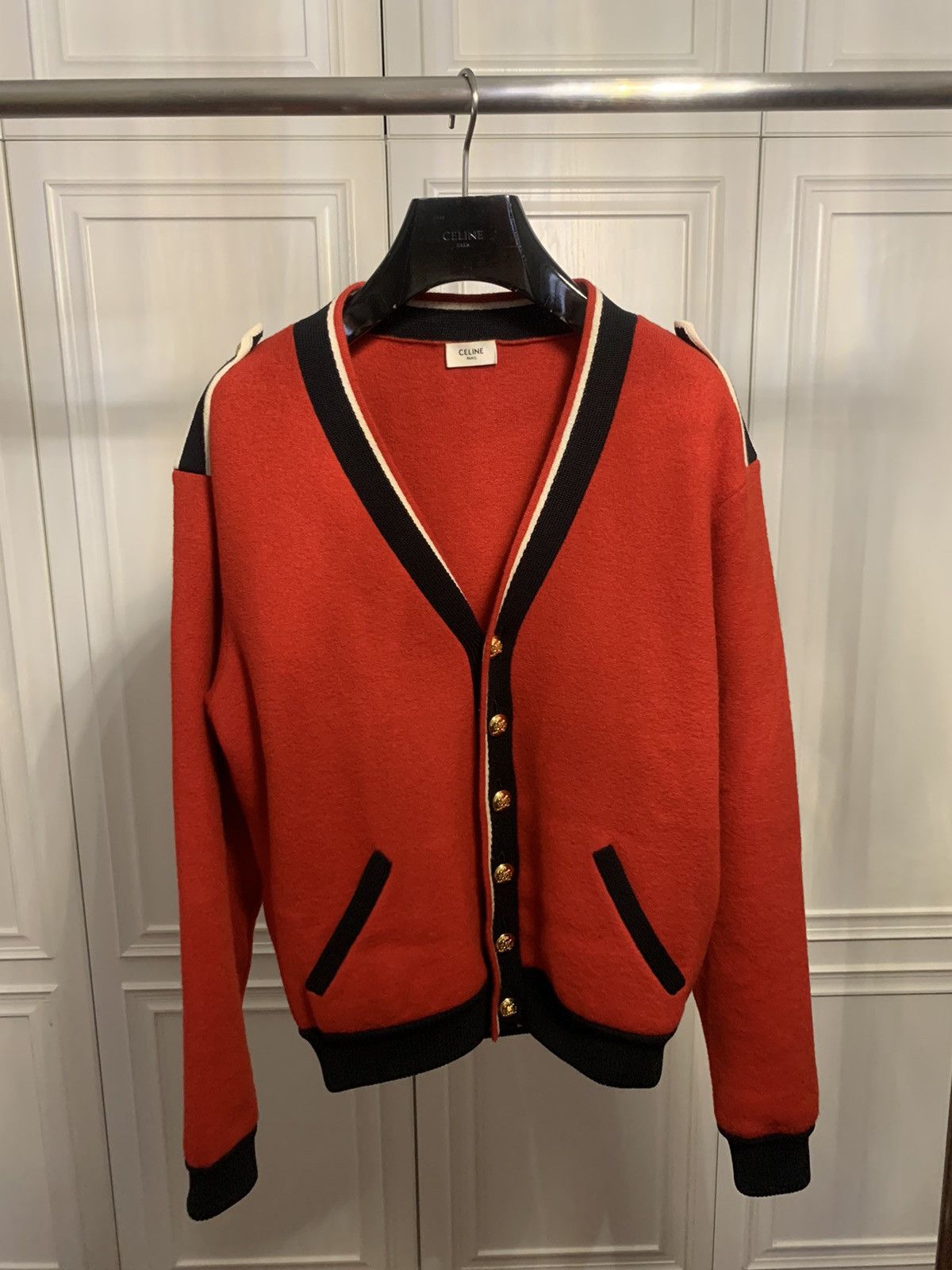 Celine Celine 2019FW Red Teddy Wool Cardigan Size US S / EU 44-46 / 1 - 1 Thumbnail