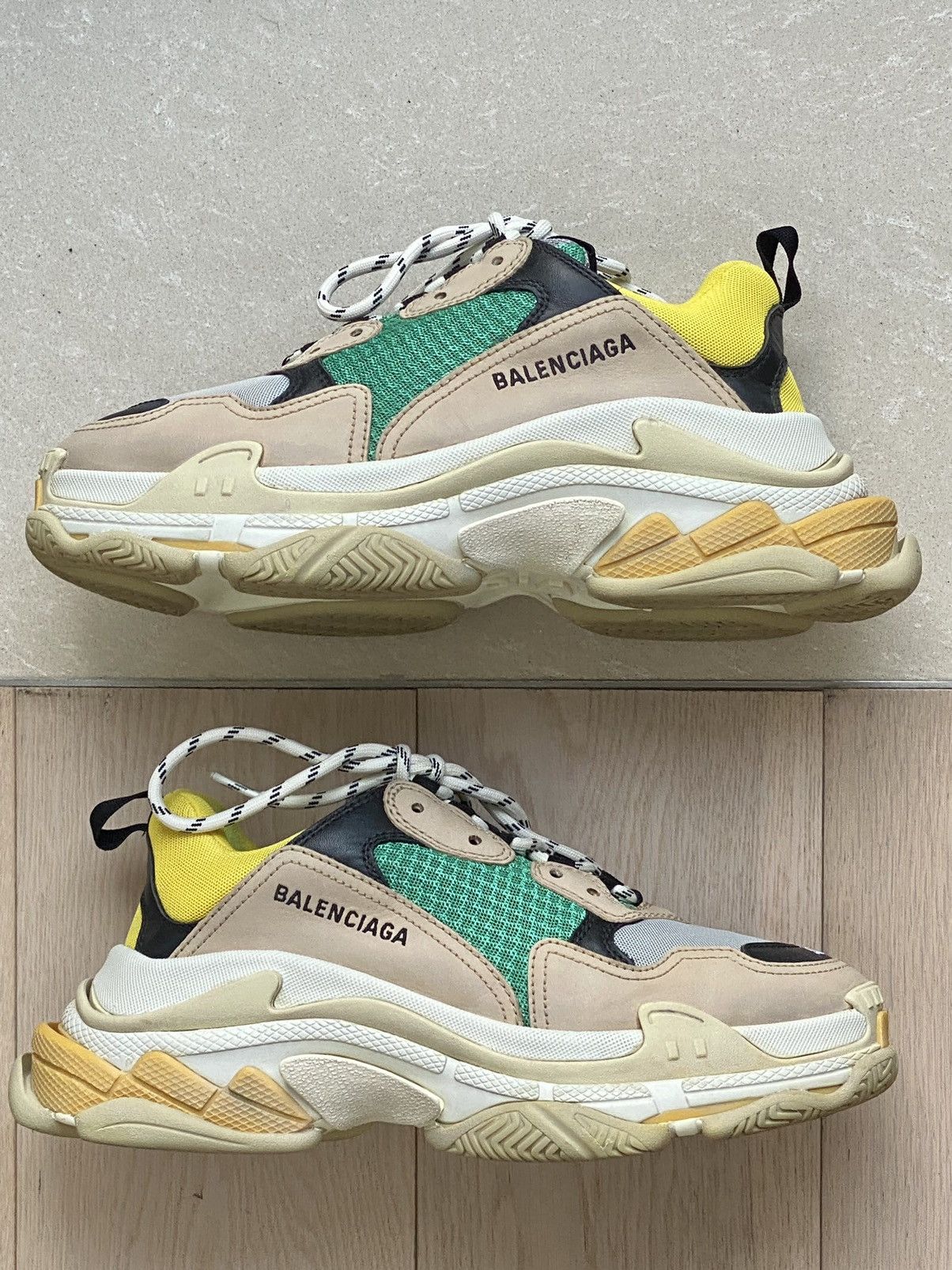 Balenciaga yellow green shops triple s