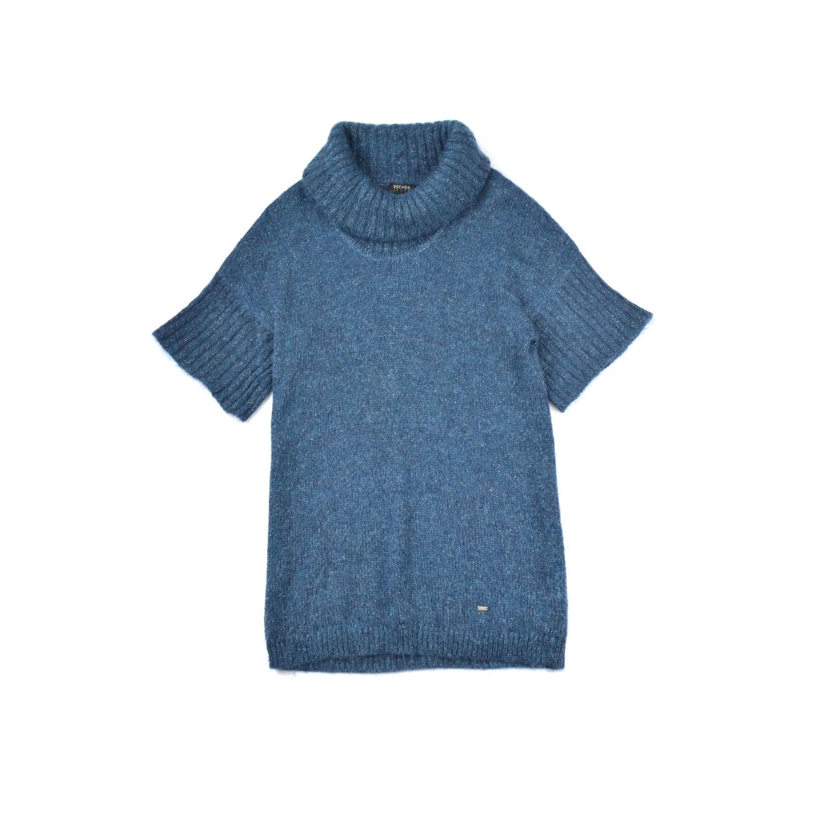 Escada Escada Sport Sandrine Storm High Neck Mohair Wool Sweater S Blue Womens 90s Fashion Tunic 5003104 Size S / US 4 / IT 40 - 2 Thumbnail