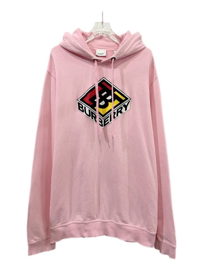 Burberry Burberry Embroidered Logo Pink Hoodie Size US XL / EU 56 / 4 - 1 Thumbnail