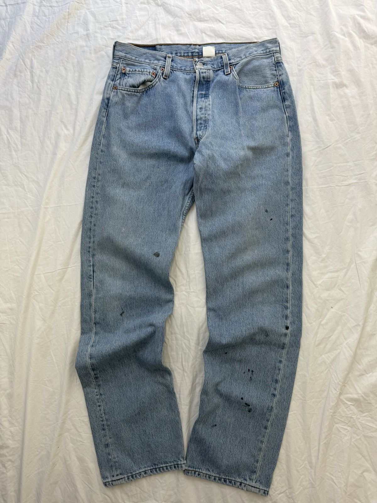 Levi's Vintage 90s Faded Acid Washed Levis 501 Jeans Perfect Wear Size US 34 / EU 50 - 1 Thumbnail