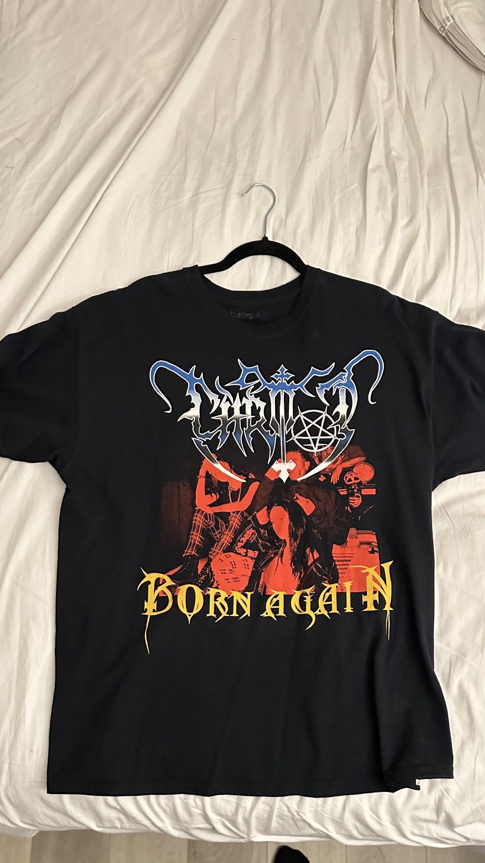 image of Asap Rocky x Playboi Carti Born Again Archive Merch Shirt in Black, Men's (Size XL)