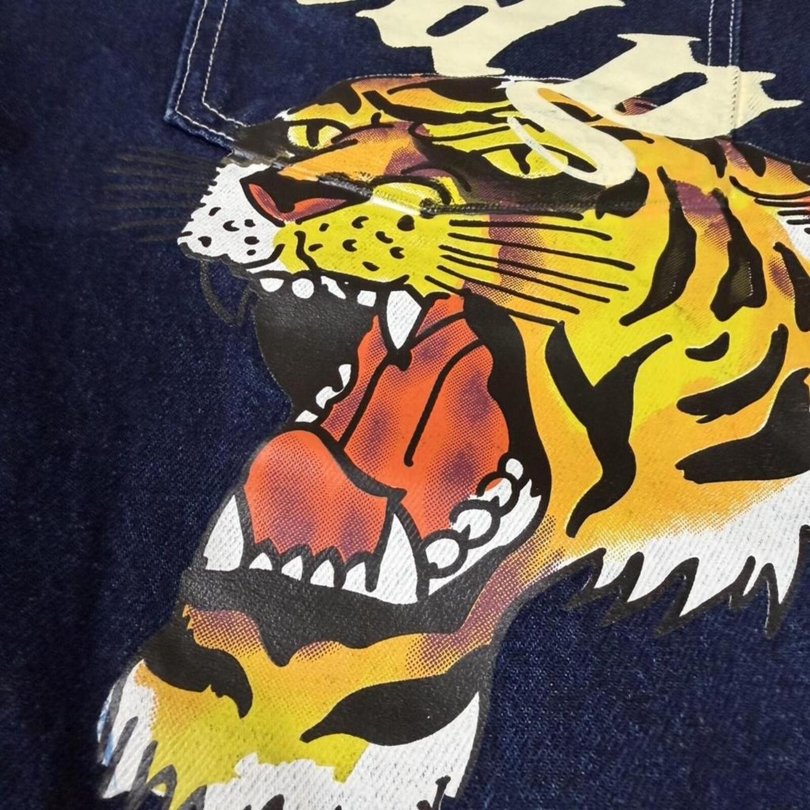 Ed Hardy ED HARDY wide leg tiger print denim jeans Size 34" / US 12 / IT 48 - 8 Thumbnail