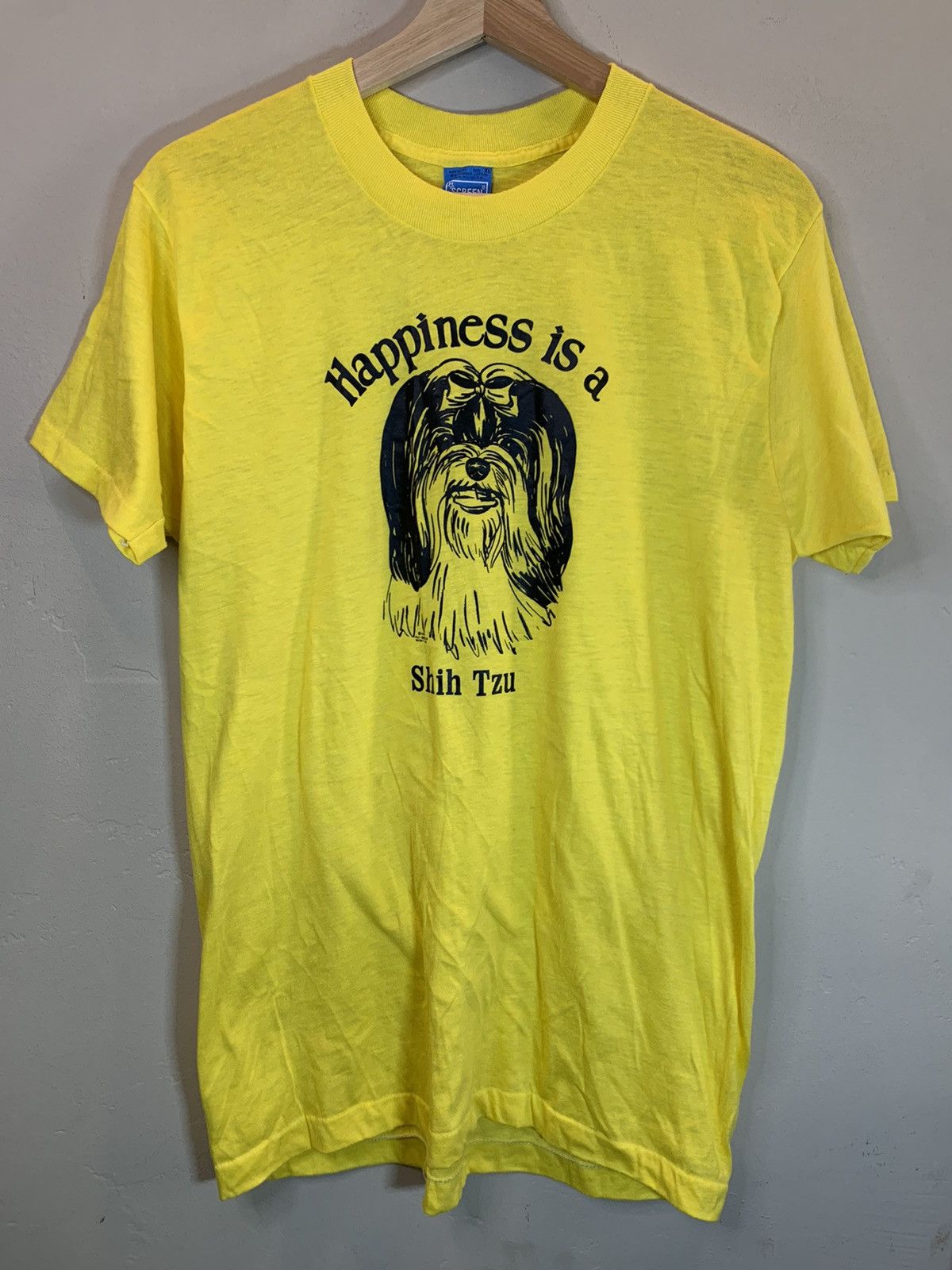 Vintage RARE Vintage 1975 Happiness Is A Shih Tzu Screen Stars Shirt Size US XL / EU 56 / 4 - 1 Thumbnail