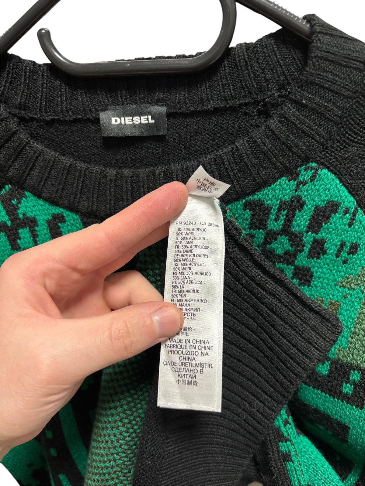 Diesel Y2K Diesel Sweter Japanese Style Big Logo Luxury Designer Size US M / EU 48-50 / 2 - 7 Thumbnail