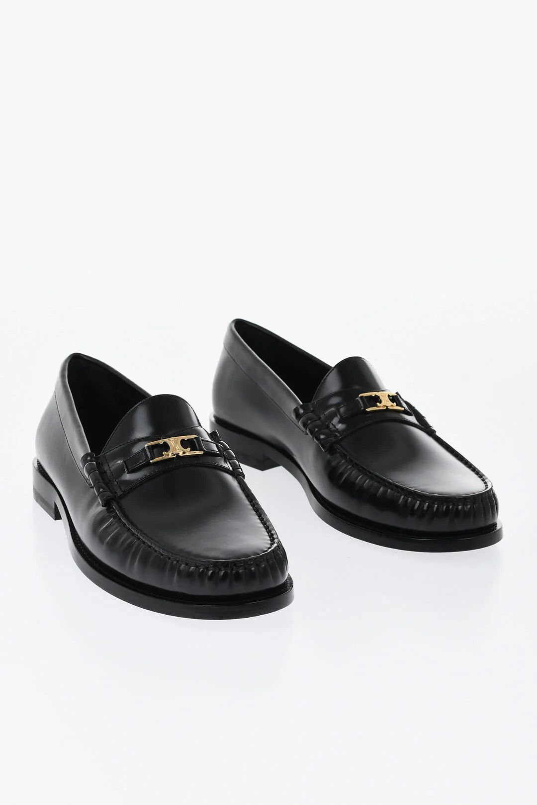 Celine og1mm0426 Brushed Leather Loafers in Black Size US 7 / EU 40 - 3 Thumbnail