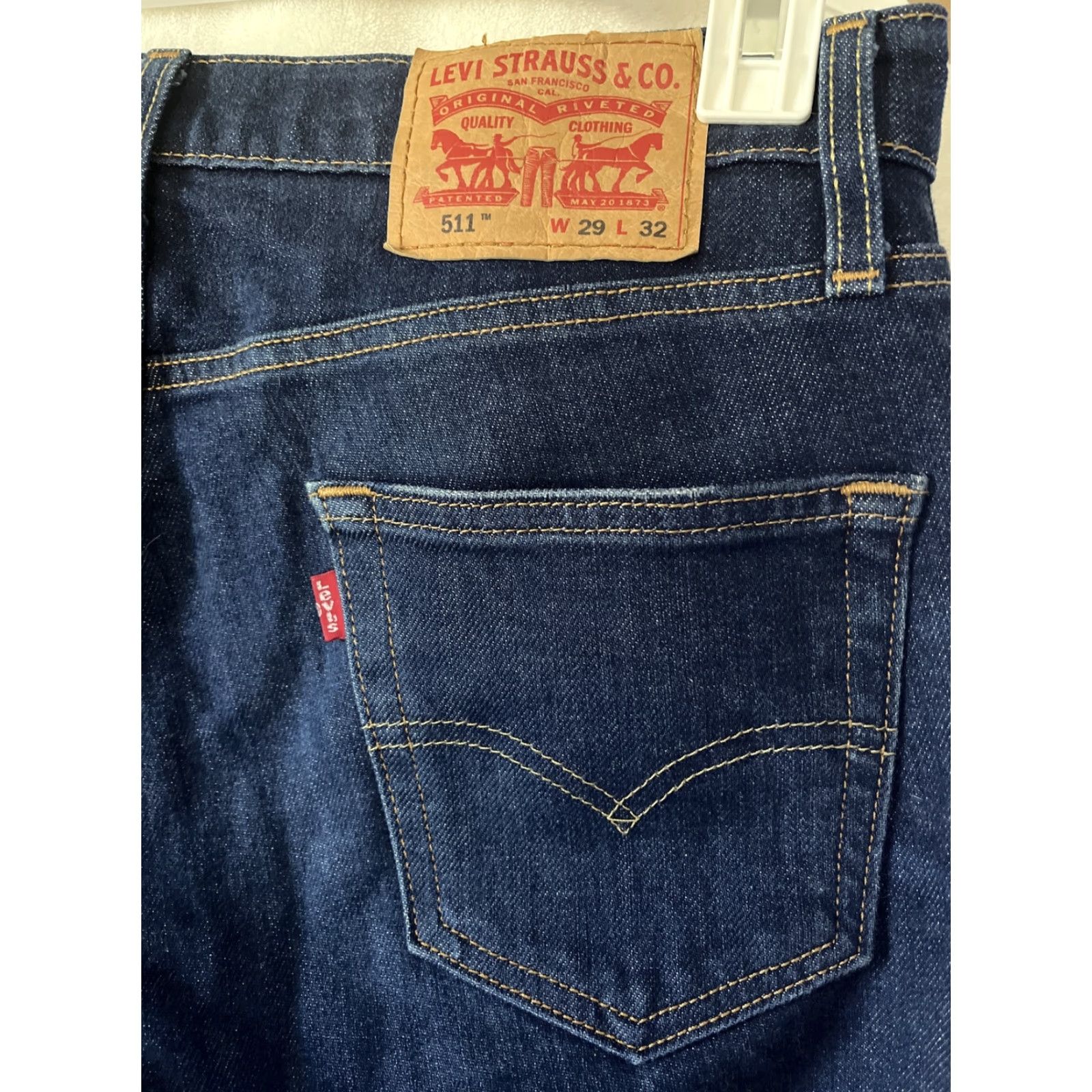 Levi's Levi's 511 Slim Straight Leg Denim Jeans 29x32 Dark Blue Mens Size US 29 - 3 Thumbnail