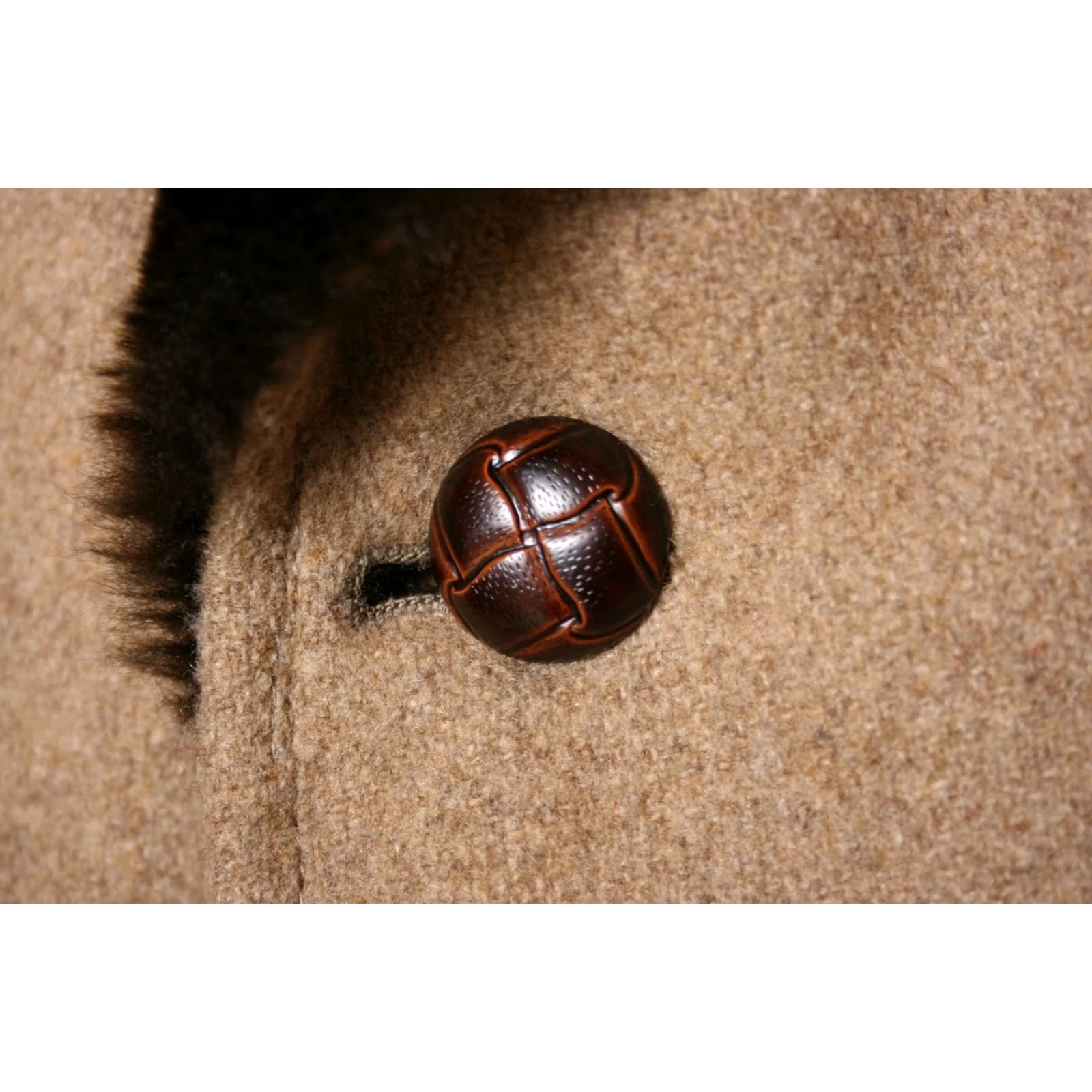 Vintage VINTAGE Lakeland Coat | Tan Wool Blend Top Coat w/Faux Fur Collar & Lining Sz. 44 Mens Overcoat Winter Fall Size US XXL / EU 58 / 5 - 4 Thumbnail