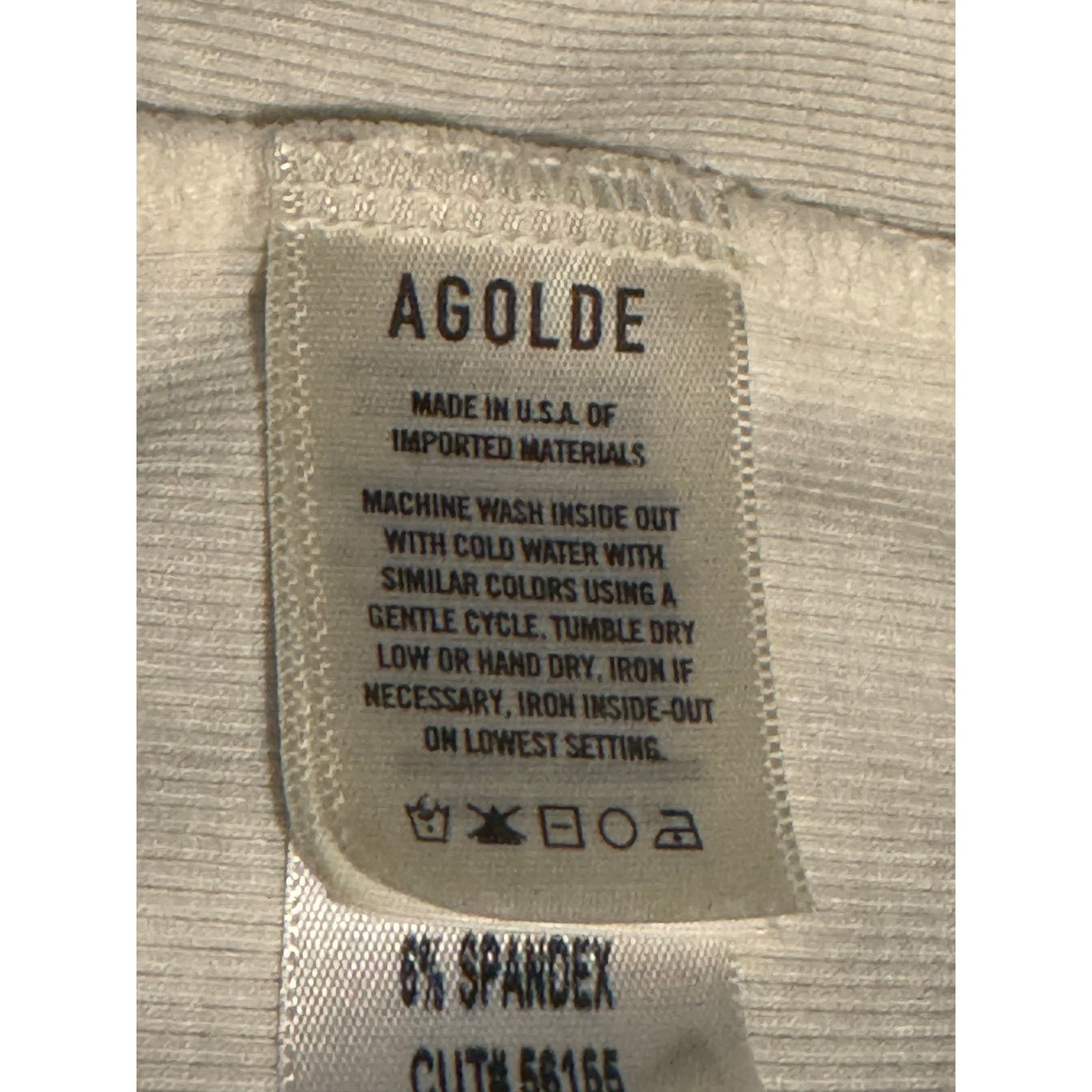 Agolde Agolde Ribbed Short Sleeve Ivory Shirt vory Size Small Size S / US 4 / IT 40 - 5 Thumbnail