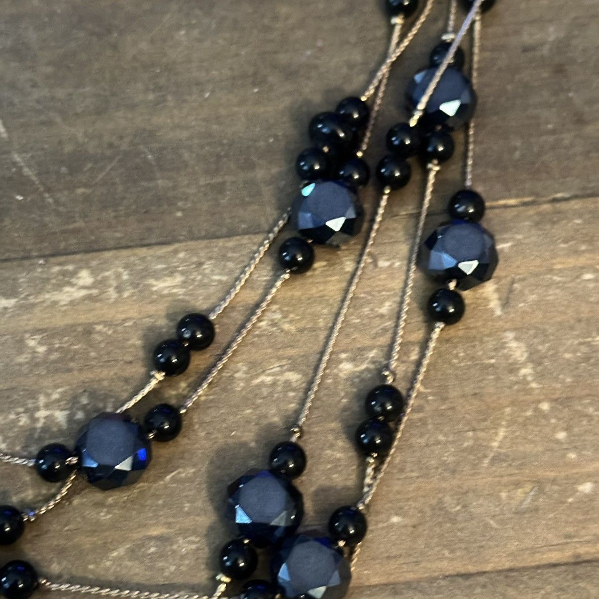 Other Charming Charlie gold tone multi strand black bead necklace Size ONE SIZE - 3 Thumbnail