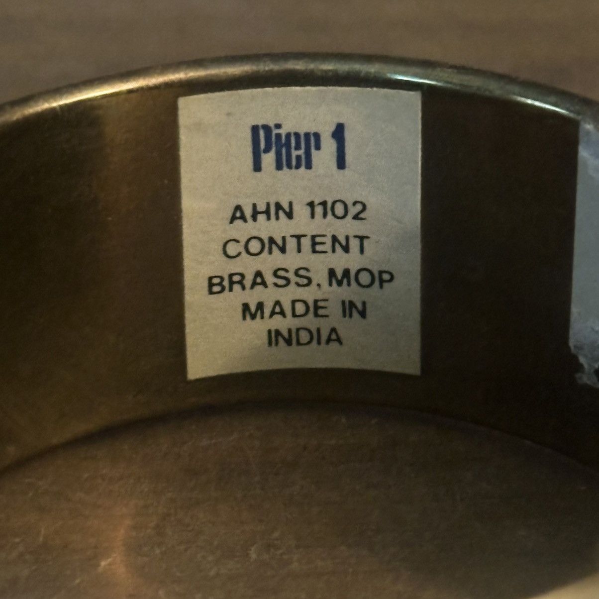 Vintage Vintage chunky mother of pearl brass hinged bangle bracelet Size ONE SIZE - 8 Thumbnail