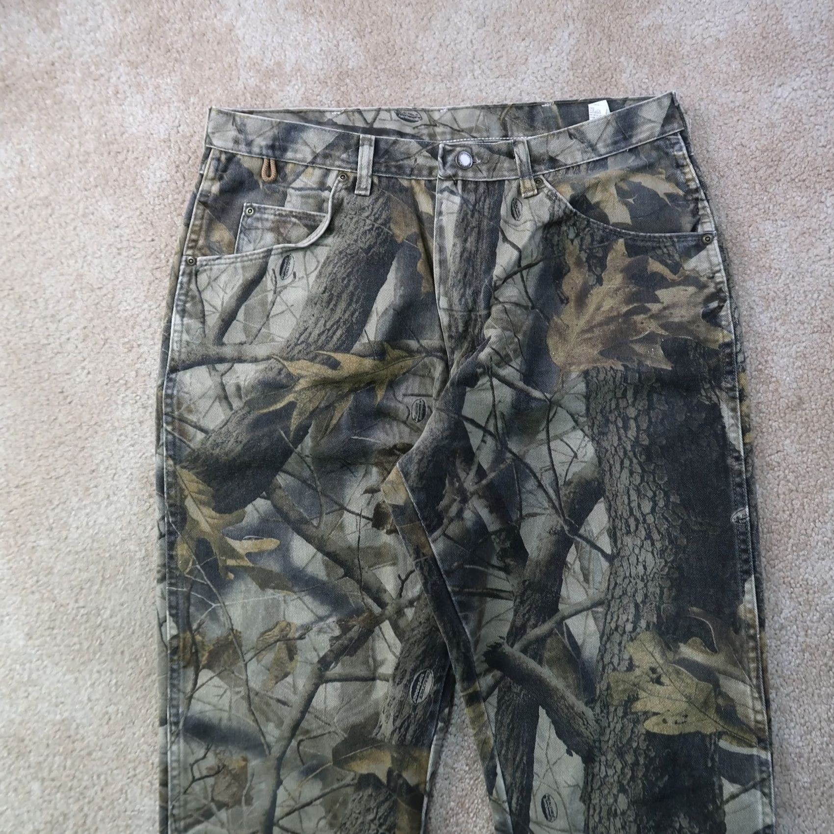 Wrangler VINTAGE Wrangler ProGear Jeans Men's 34x30 Camouflage 5-Pocket Denim Cotton Button Zip Distressed Logo Grovernment? Size US 34 / EU 50 - 3 Thumbnail