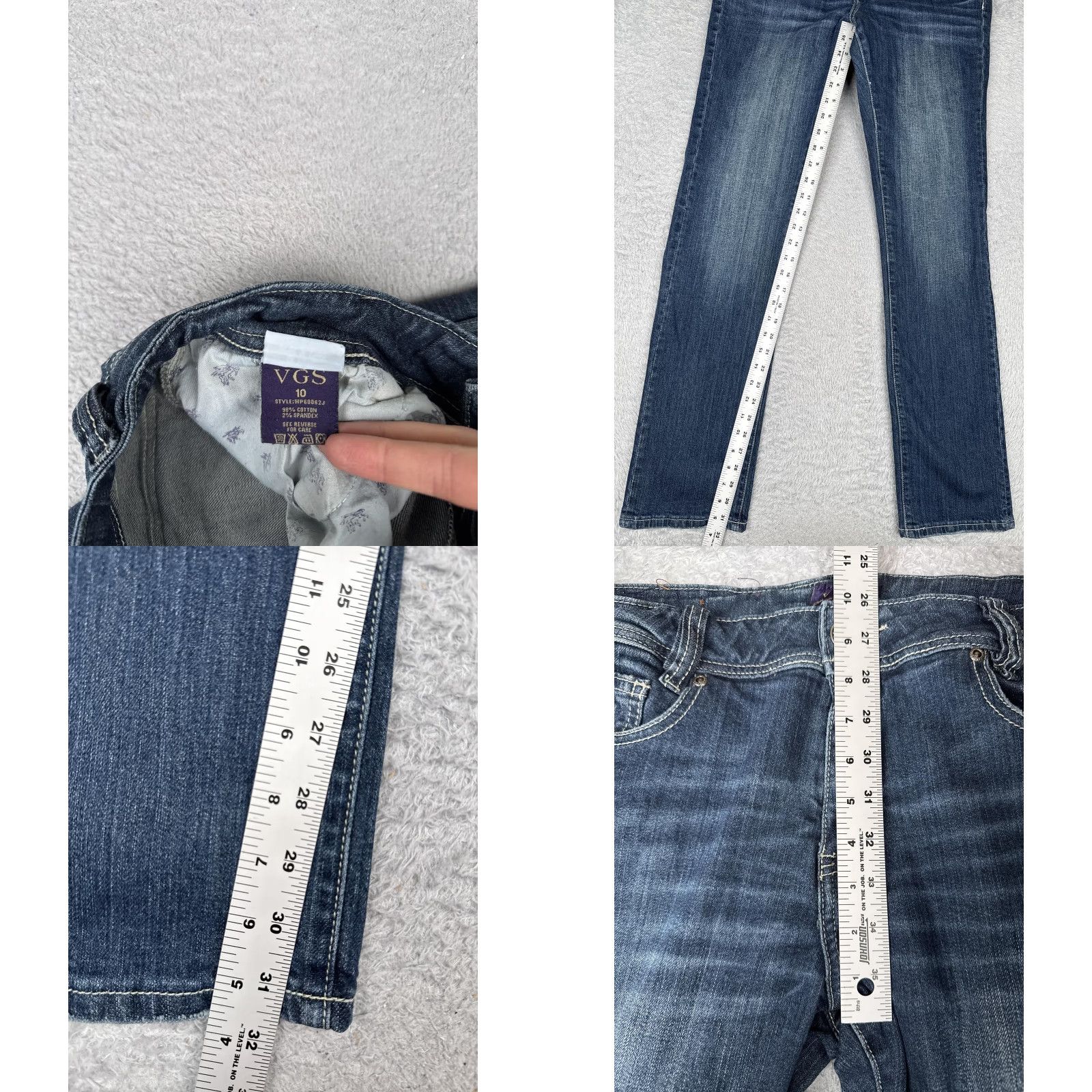 Denime VGS Jeans Womens 10 Blue Straight Adult Regular Denim Pockets Embroidered 5-Pocket Rise Mid 32in Inseam Size 32" / US 10 / IT 46 - 8 Thumbnail