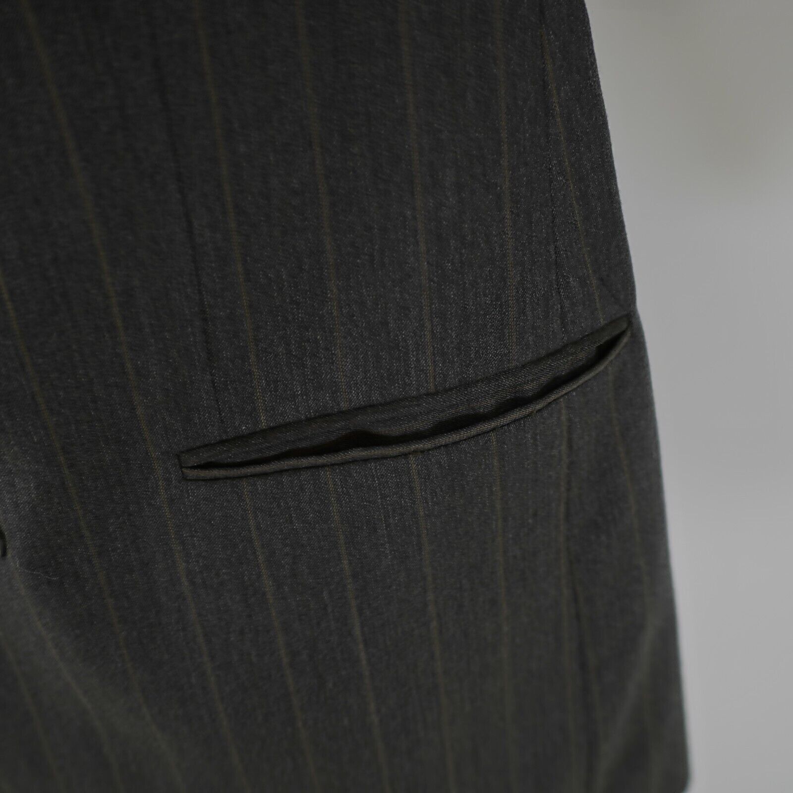 Yves Saint Laurent Yves Saint Laurent Wool Gray W/ Tan Stiped Double Breasted S Size 44L - 8 Thumbnail