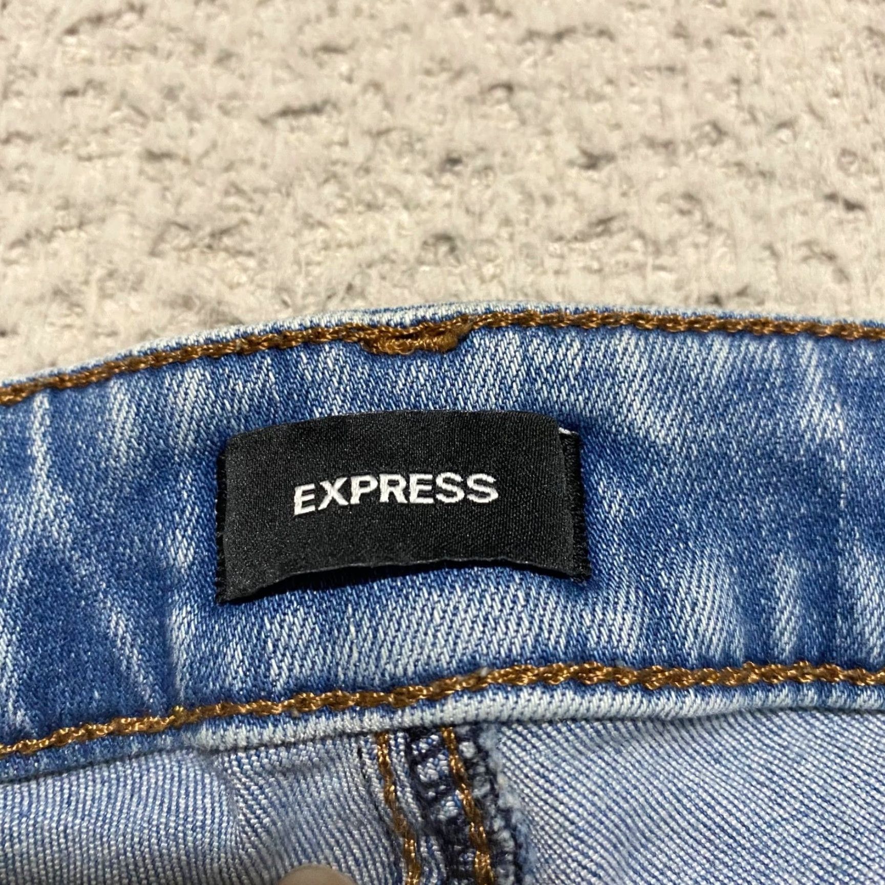Express Express Jeans Slim Straight Men 36x30 Blue Denim Medium Wash Stretch Pockets 5-Pocket Design Vintage No Size US 36 / EU 52 - 3 Thumbnail
