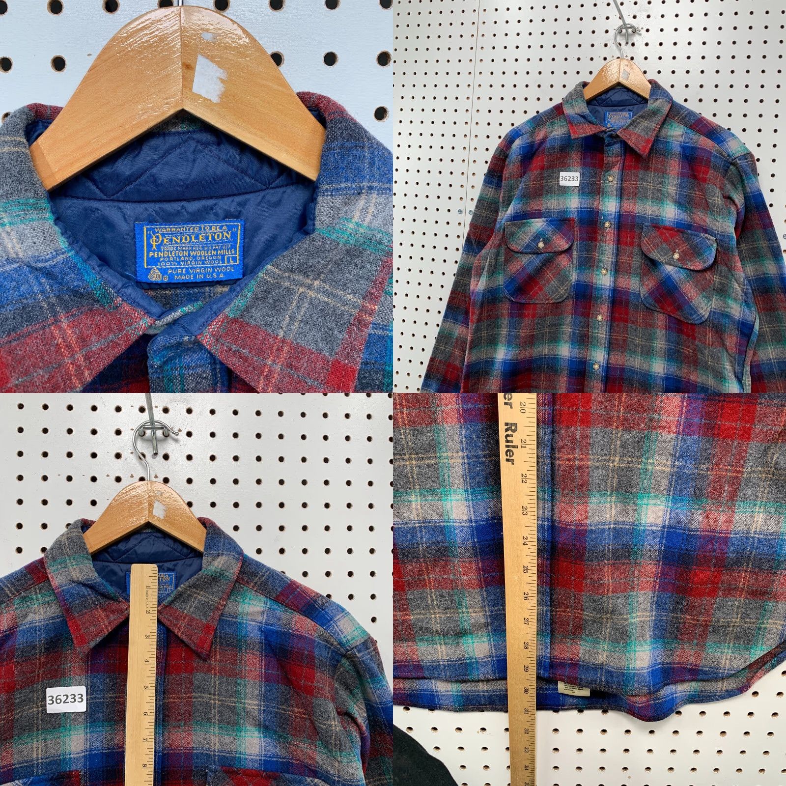 Pendleton VINTAGE Pendleton Button-Up Shirt Mens Large Plaid Blue Red Flannel Made USA 70s 80s Outdoor Pockets Mens Size US L / EU 52-54 / 3 - 8 Thumbnail