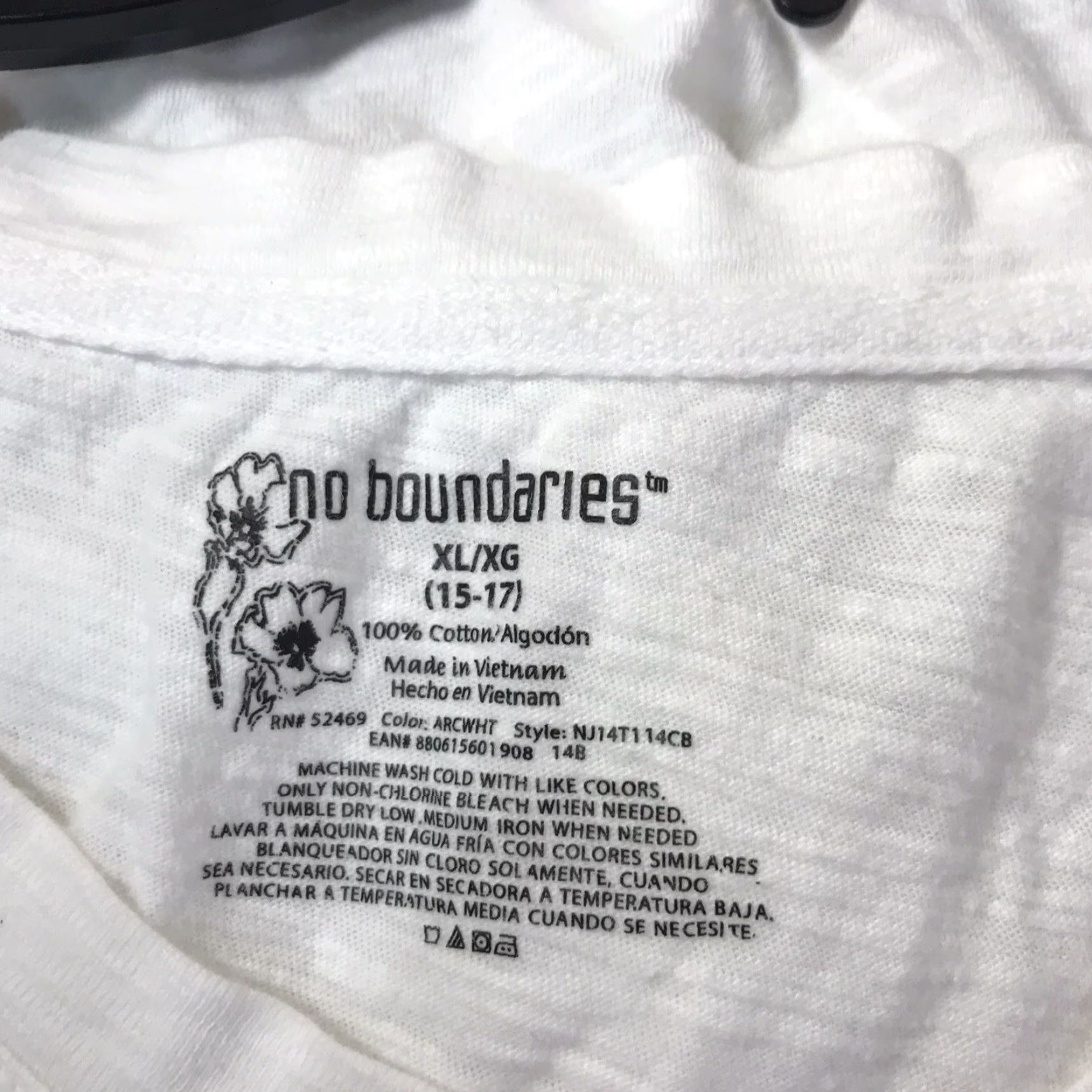 Vintage Nobo Women's T-Shirt XL White Short Sleeve V-Neck Button Pocket Casual Basic Summer Cotton Size XL / US 12-14 / IT 48-50 - 3 Thumbnail