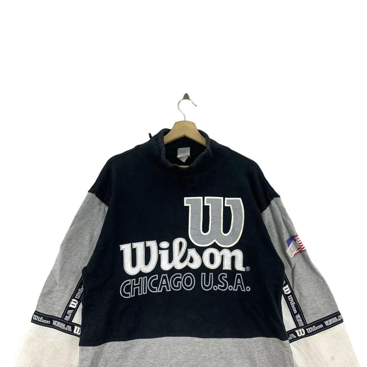 Vintage Vintage WILSON USA CHICAGO Team Sportswear Sweatshirt Size XL / US 12-14 / IT 48-50 - 4 Thumbnail