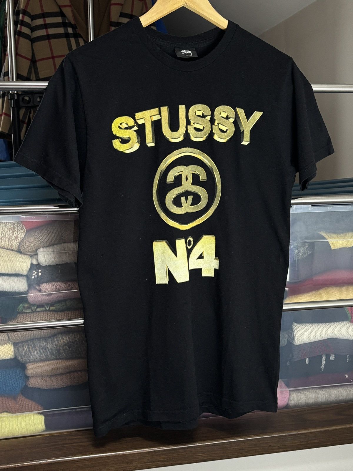 Stussy Stussy N4 Big Gold Logo Tee Size US M / EU 48-50 / 2 - 2 Thumbnail