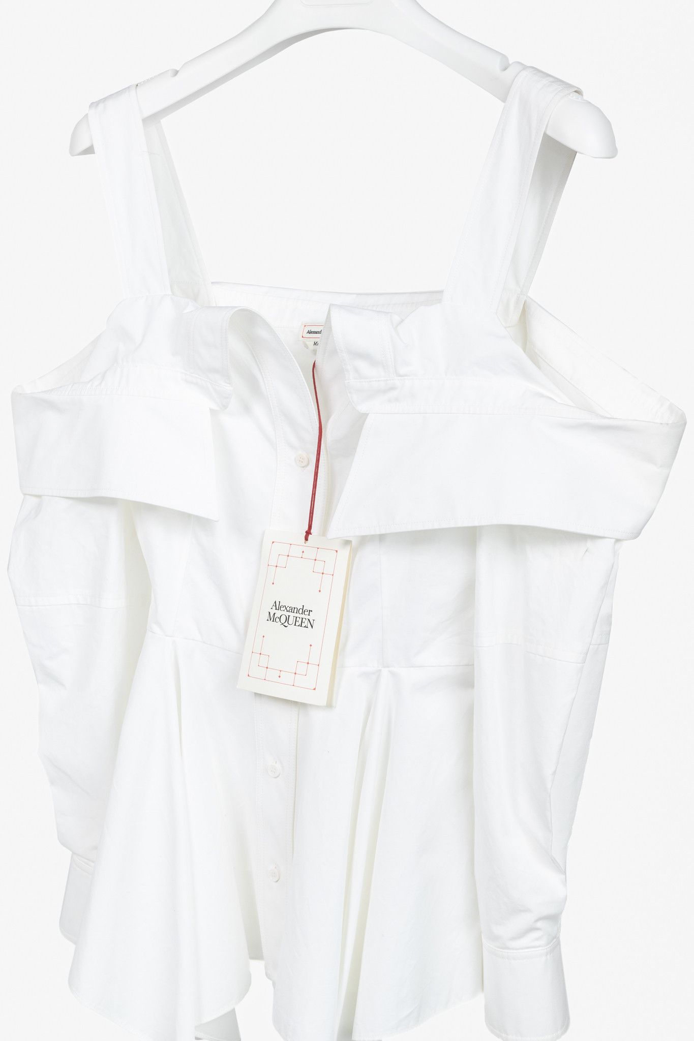 Alexander McQueen Alexander McQueen White Deconstructed Buttoned Peplum Shirt Size M / US 6-8 / IT 42-44 - 3 Thumbnail