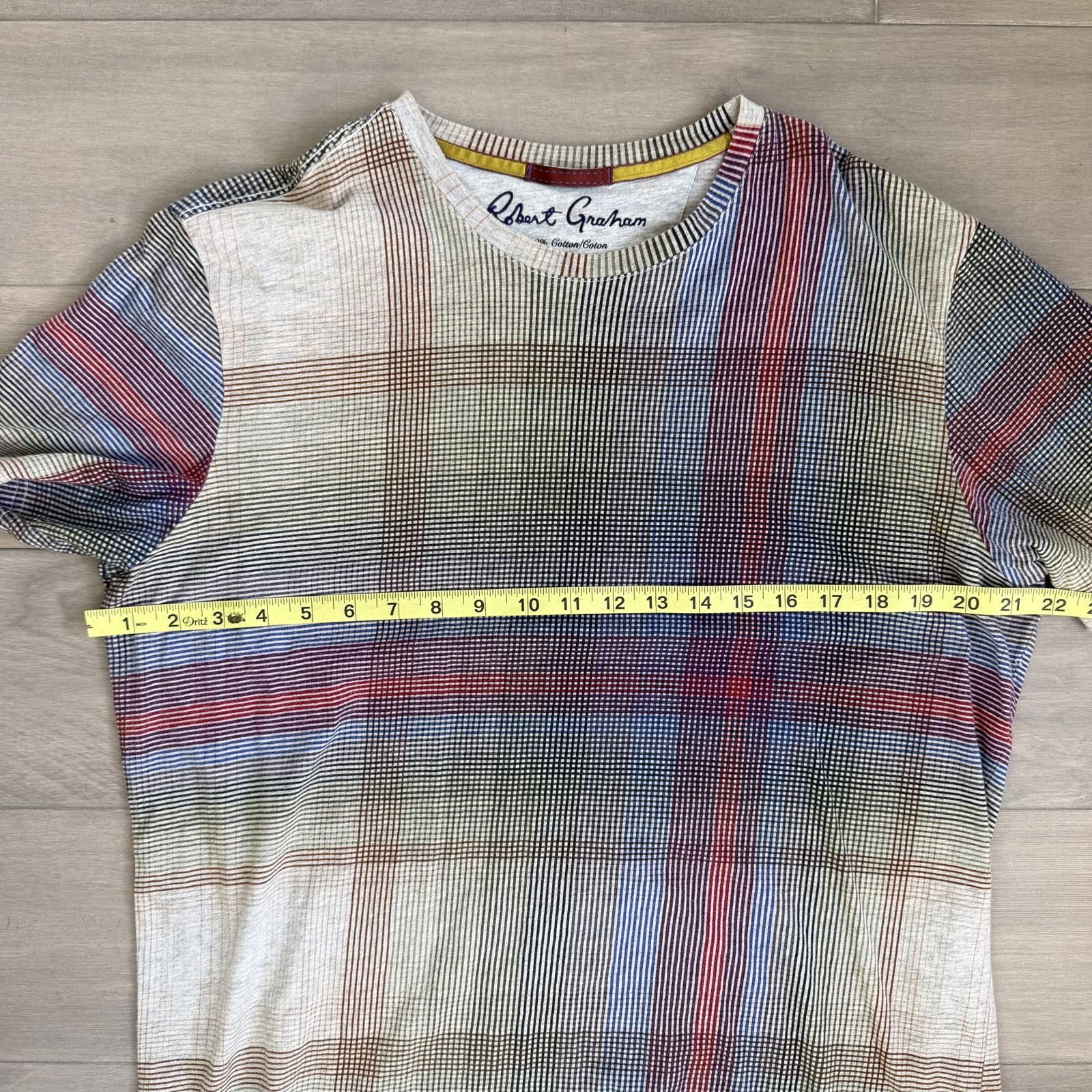 Robert Graham Robert Graham Large Multicolor Plaid Cotton T-Shirt Size L Size US L / EU 52-54 / 3 - 4 Thumbnail