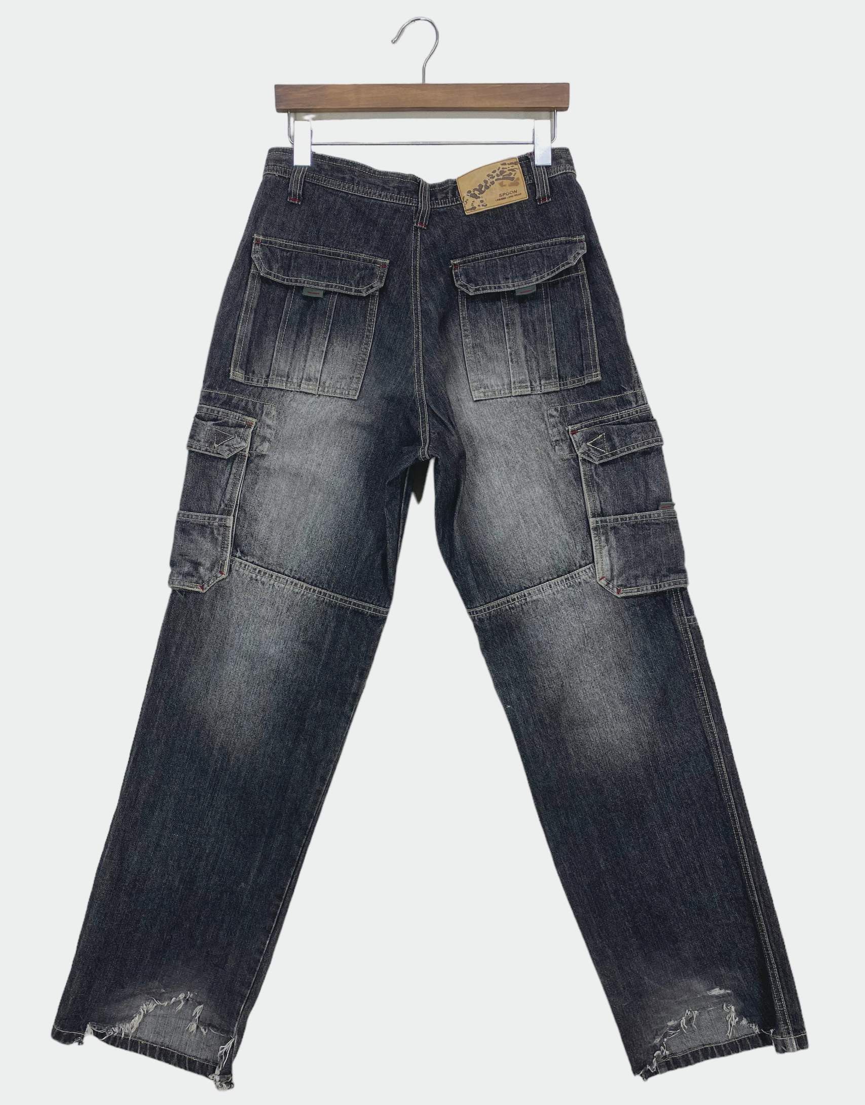 Japanese Brand Spoon Cargo Jeans Hip Hop Skateboards Jeans Size US 30 / EU 46 - 1 Thumbnail