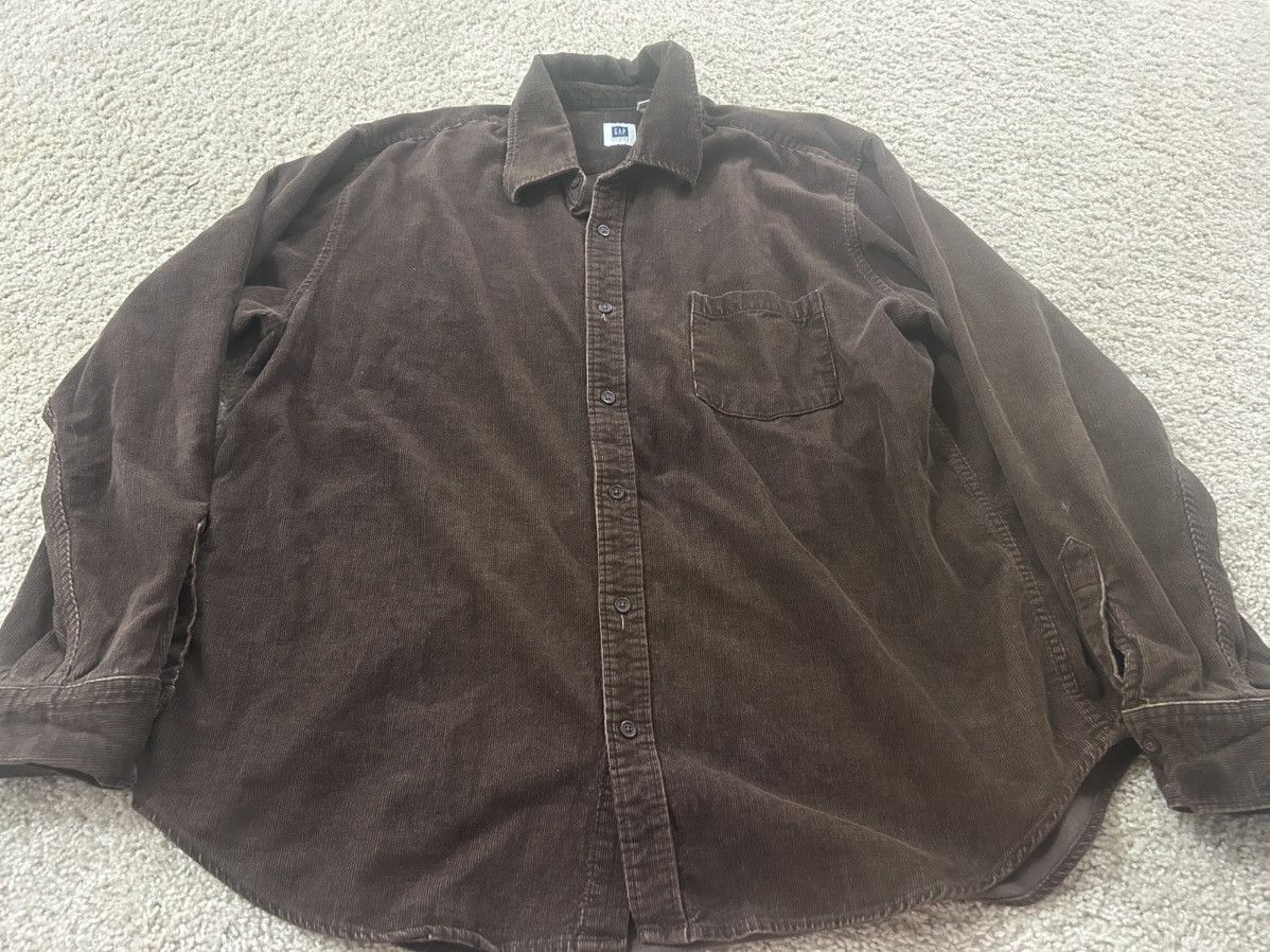 Gap GAP y2k brown corduroy button down XL Size US XL / EU 56 / 4 - 5 Thumbnail