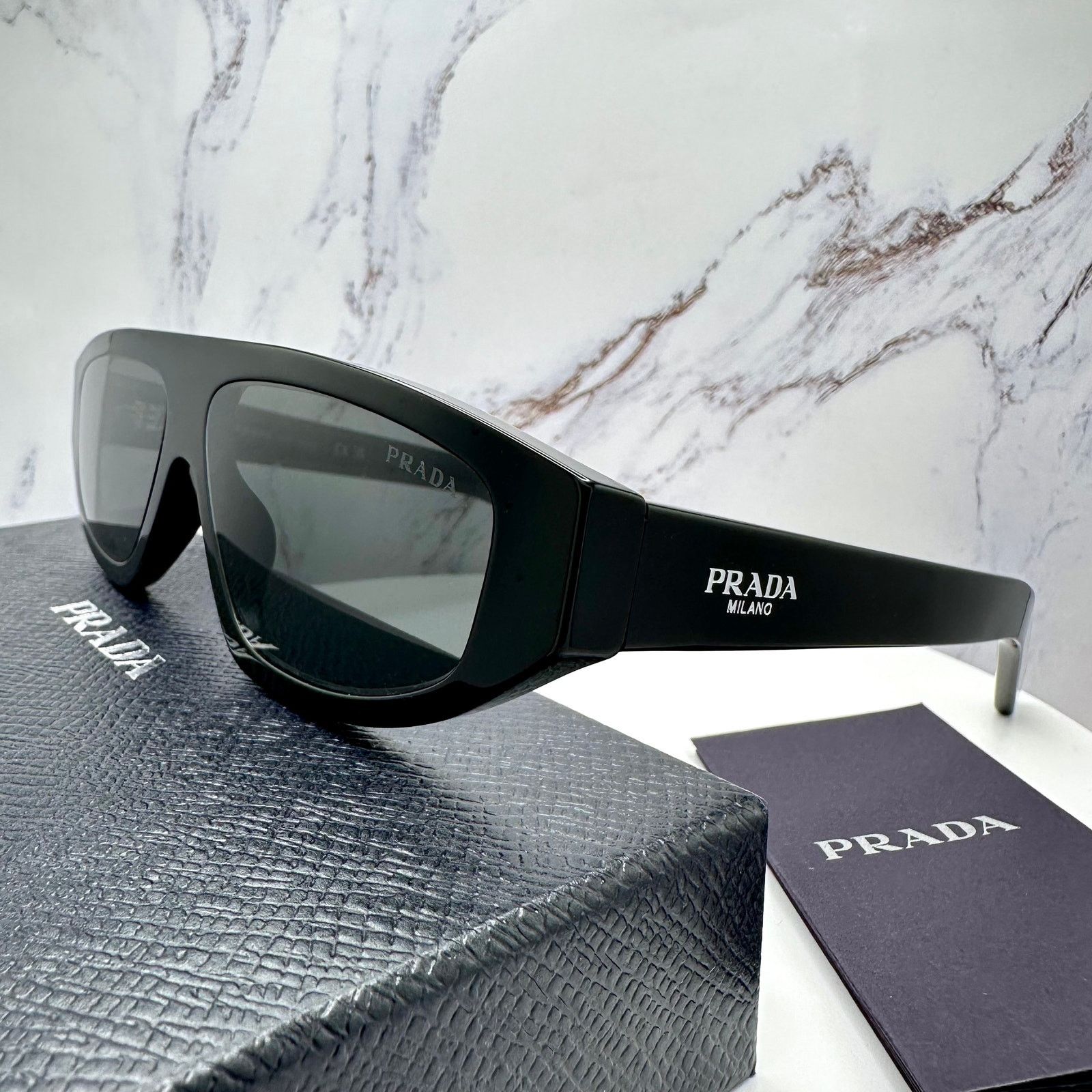 Prada New PRADA Sunglasses Black Gray Lens Authentic Prada Size ONE SIZE - 11 Thumbnail