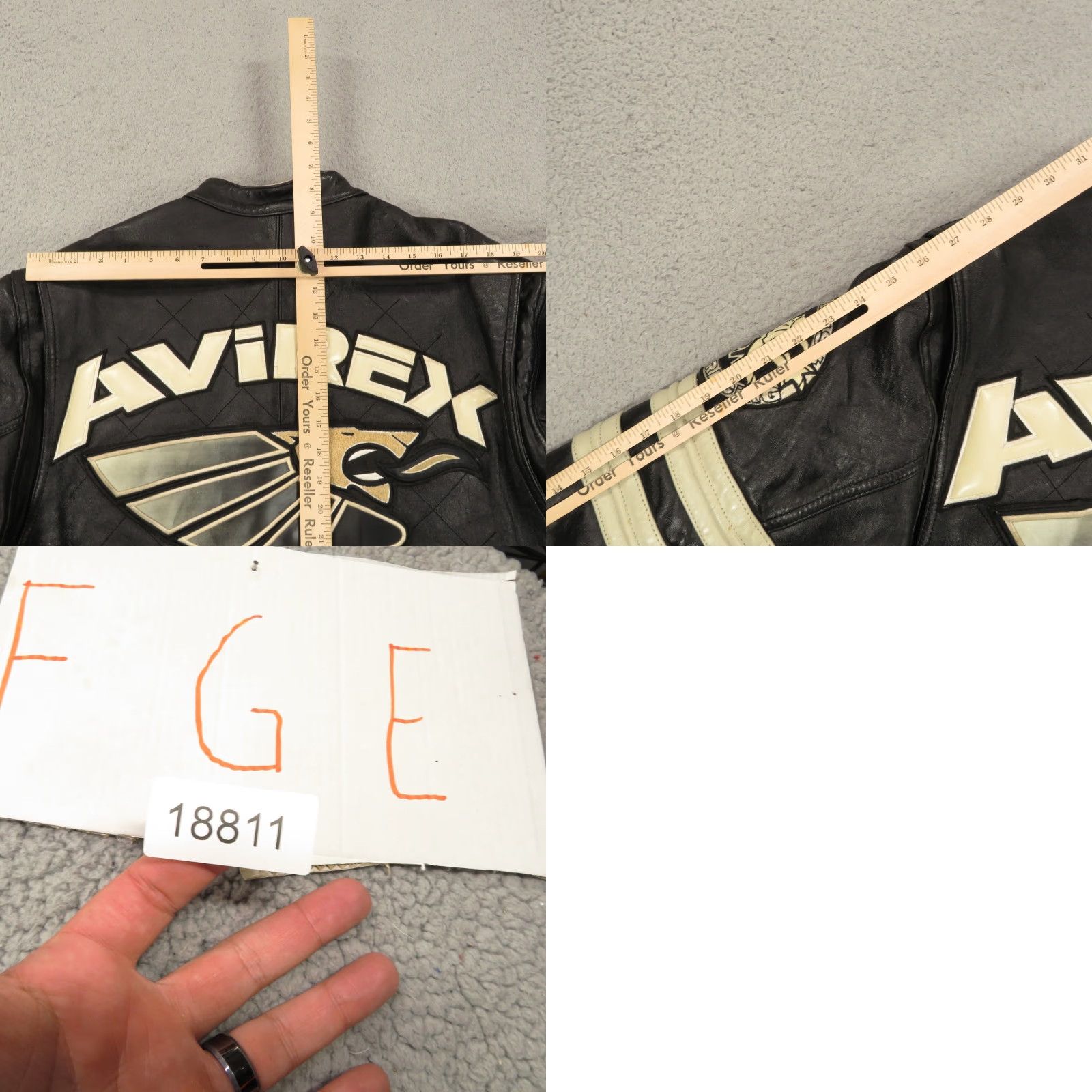 Avirex VINTAGE Avirex Leather Jacket XL Mens Racing Moto Motorcycle Lion Patch Cafe Racer Quilt Jacket Size US XL / EU 56 / 4 - 11 Thumbnail