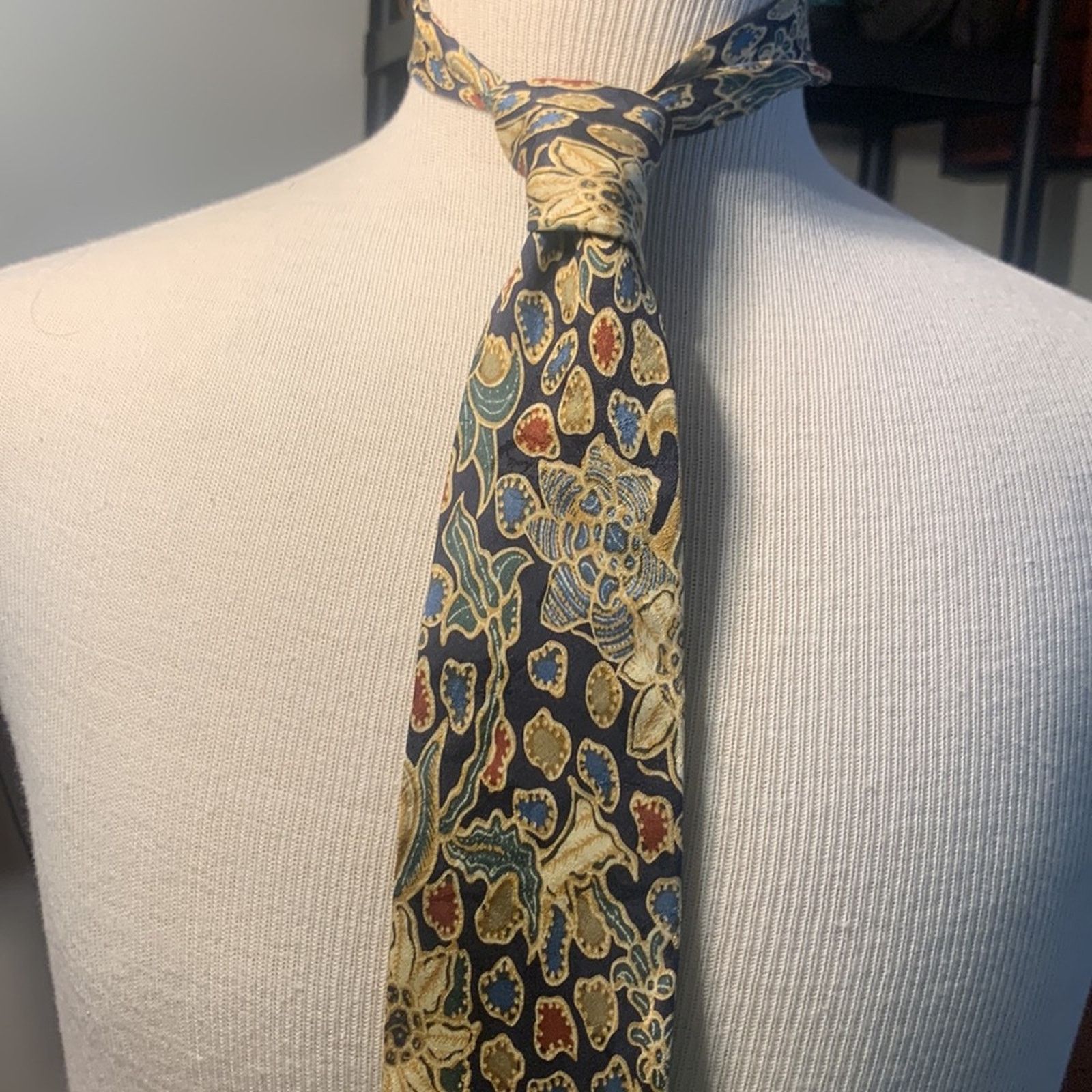 Guy Laroche 80’s Guy Laroche Paris silk batik print necktie Size ONE SIZE - 2 Thumbnail