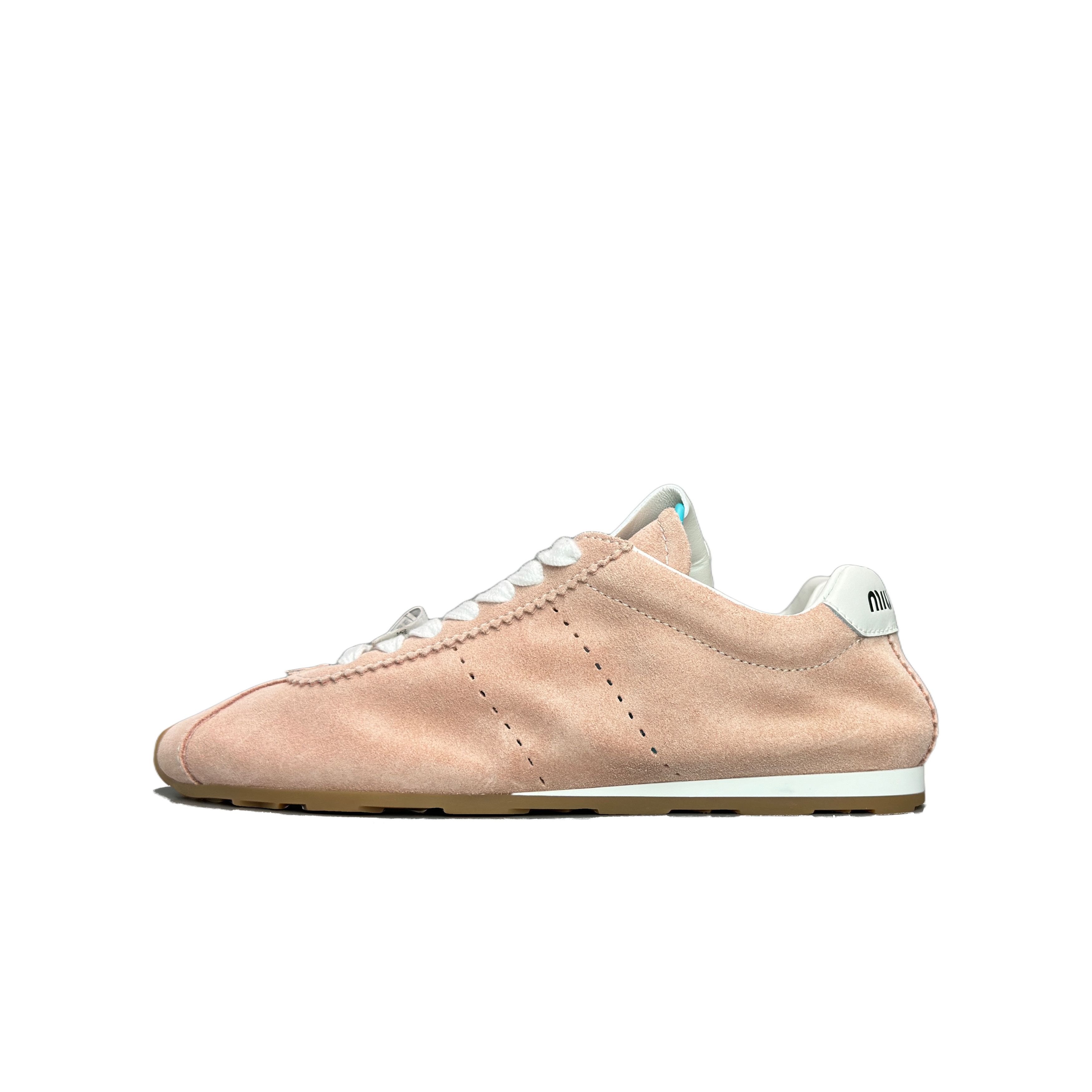 Miu Miu Miu Miu Suede Low-Top Sneakers Pink Size 36 Size US 6 / IT 36 - 1 Thumbnail