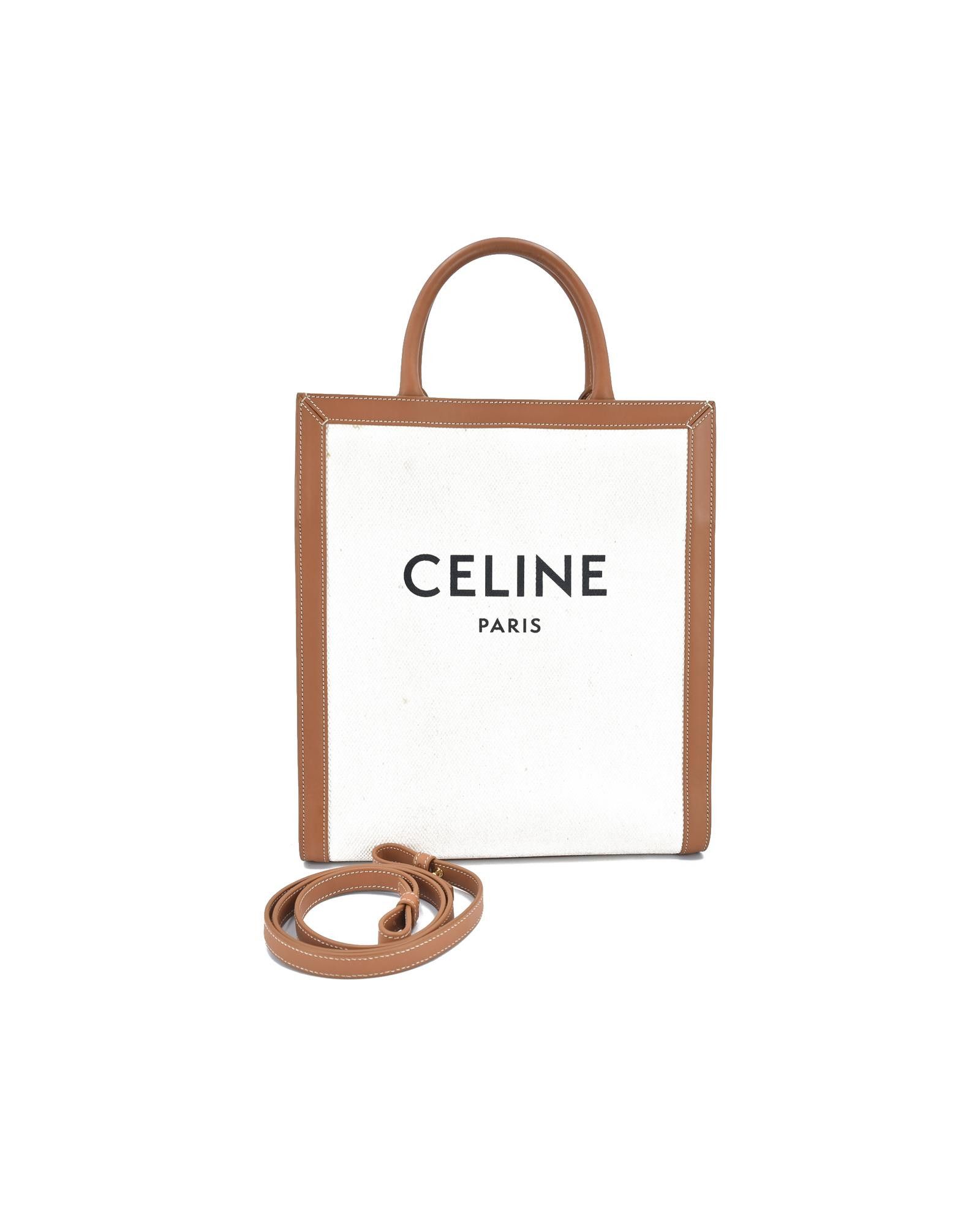 image of Celine White Vertical Cabas Tote Bag - Excellent Condition, Women's
