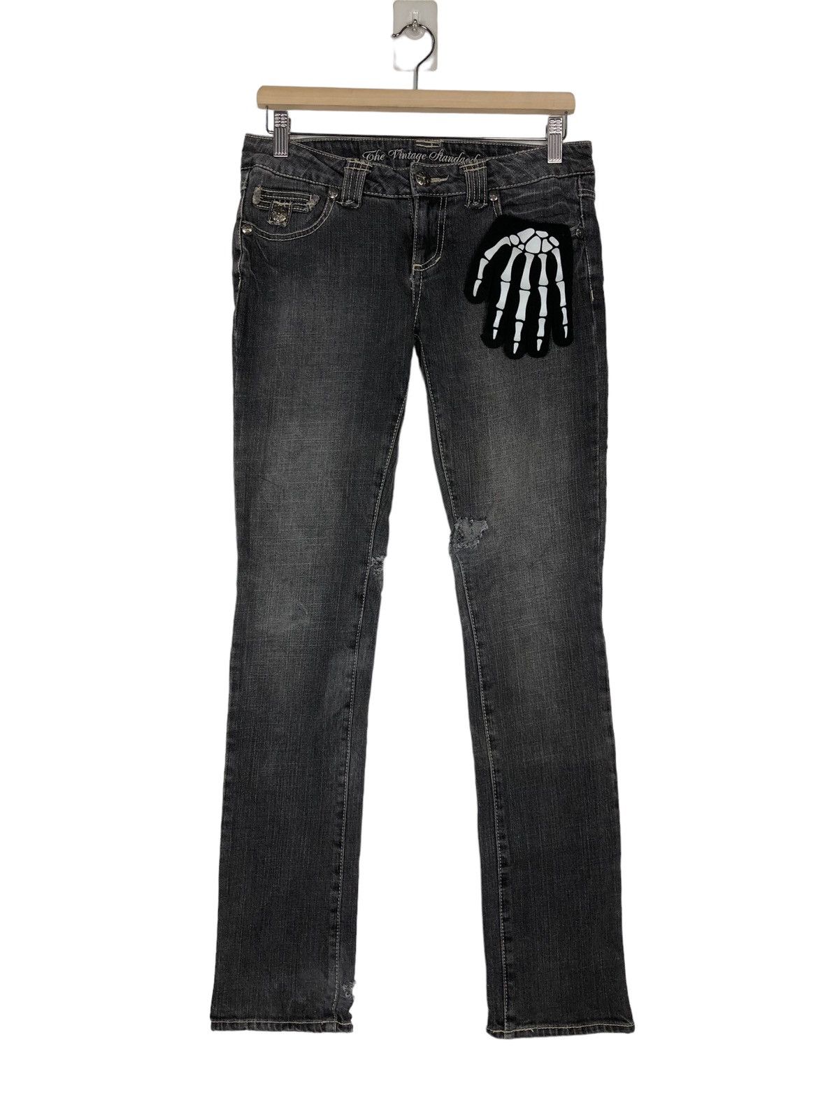Japanese Brand PUNK DESIGN THE VINTAGE STANDARD SKINNY DISTRESSED DENIM Size US 30 / EU 46 - 1 Thumbnail