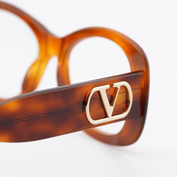 Valentino Valentino VLX-181C Eyeglasses Light Havana/Gold 53mm Square Size ONE SIZE - 5 Thumbnail