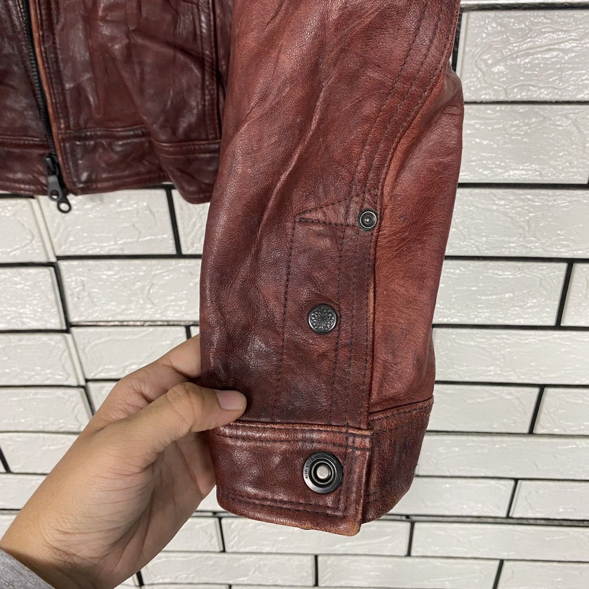 Japanese Brand 🔥VINTAGE SOFT LEATHER JACKET BIKER NICOLE CLUB ISSEY MIYAKE Size US S / EU 44-46 / 1 - 14 Thumbnail