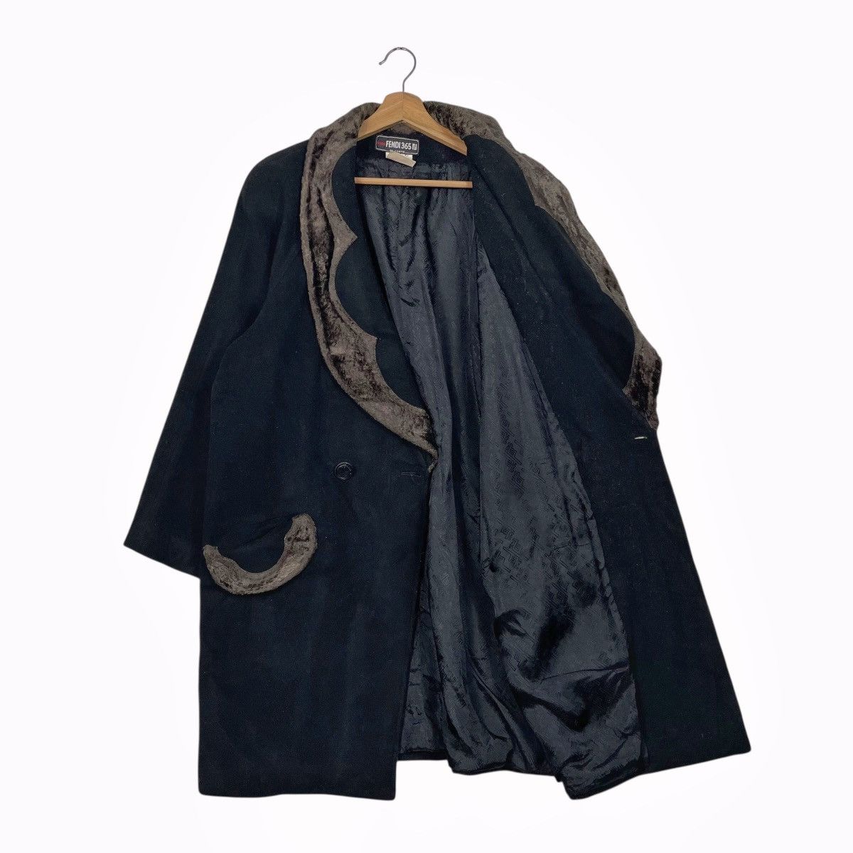 Fendi Vintage 70s Fendi 365 Wool Cashmere Fur Trimmed Colar Coat Size M / US 6-8 / IT 42-44 - 9 Thumbnail
