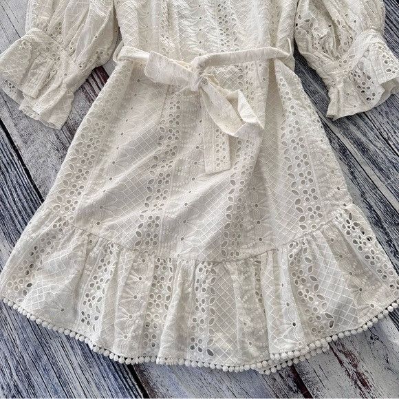 Other INDIKAH Sweet Sunshine Cut-Out Back Embroidery Dress White Size M / US 6-8 / IT 42-44 - 4 Thumbnail
